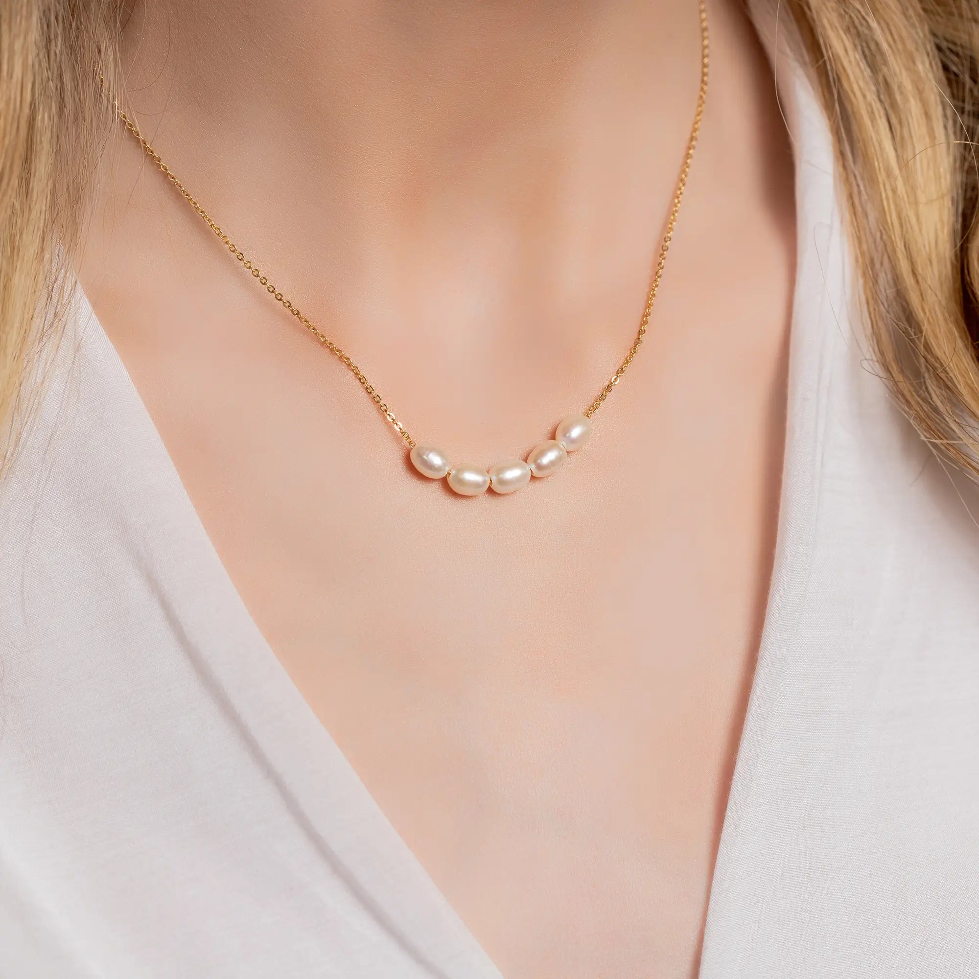 Elegant Pearl Bead Necklace for Women - 18K Gold Plated Bridal Jewelry Gift - Perfect for Weddings, Anniversaries & Special Occasions