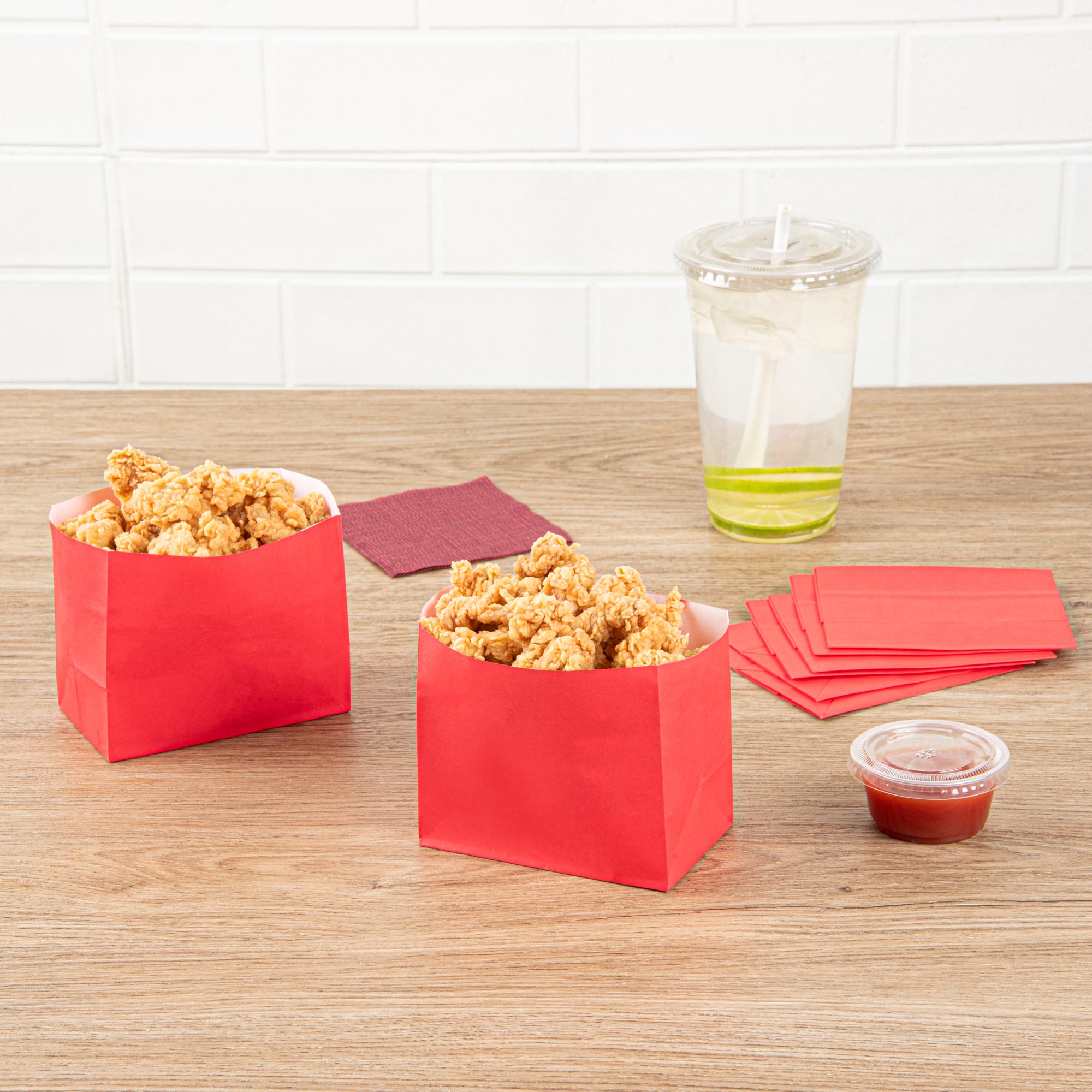 Red Paper Snack Bags Large Size 4.25
