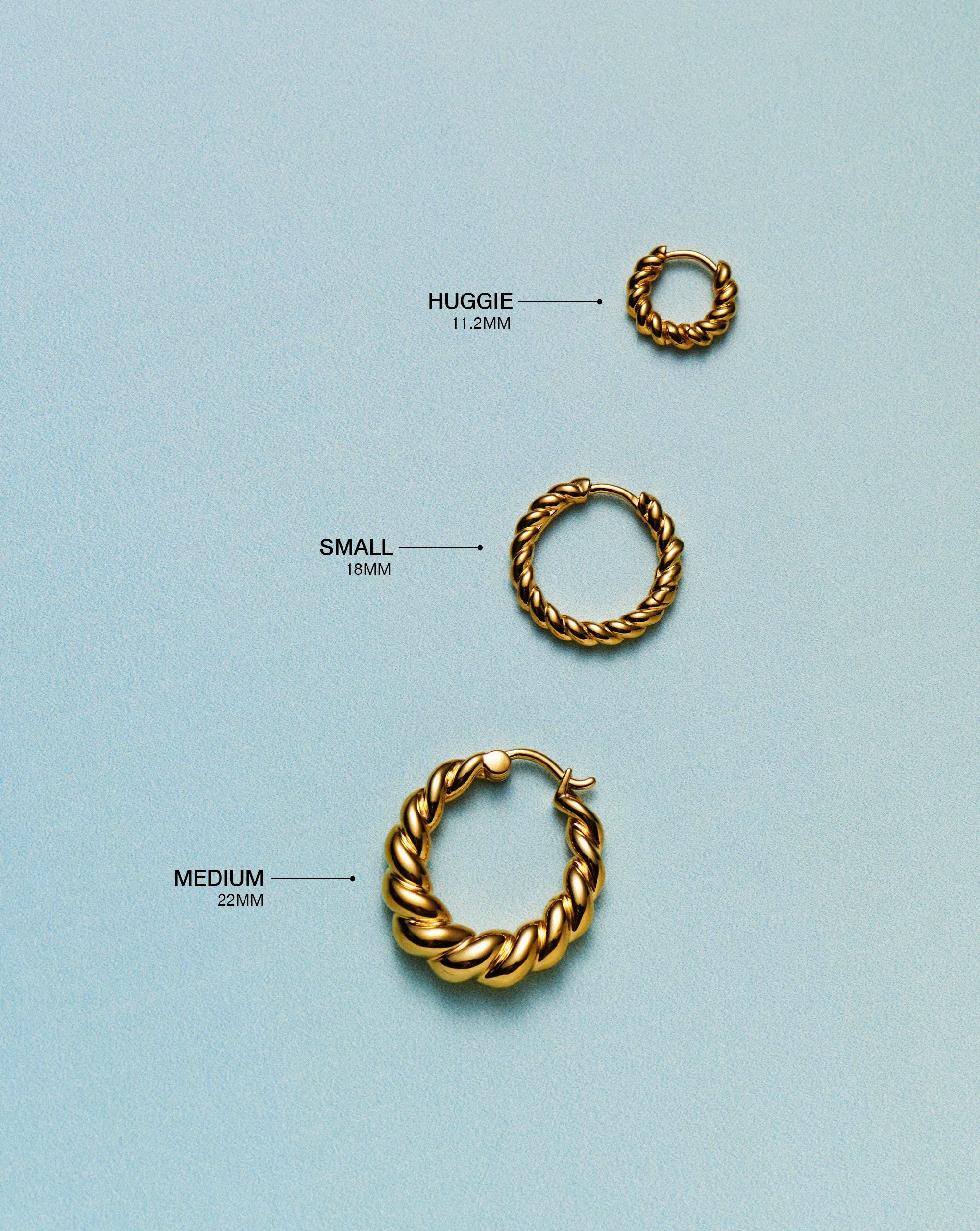 Twisted Tidal Medium Hoop Earrings - 18k Gold Plated Dangle Earrings for Women | Trendy Boho Jewelry for Everyday Wear & Special Occasions