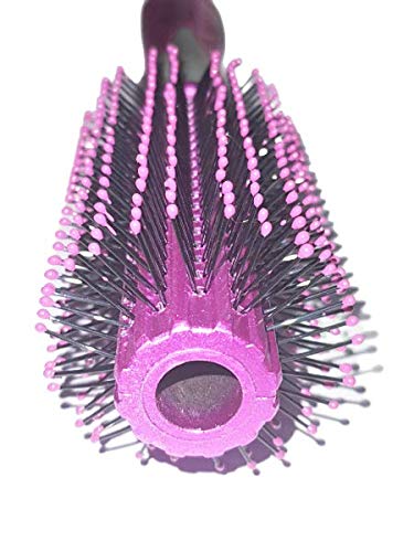 Round Plastic Hairbrush Set - Blue & Pink Detangling Brush for Smooth & Shiny Hair - Perfect for Daily Grooming, Travel & Salon Use
