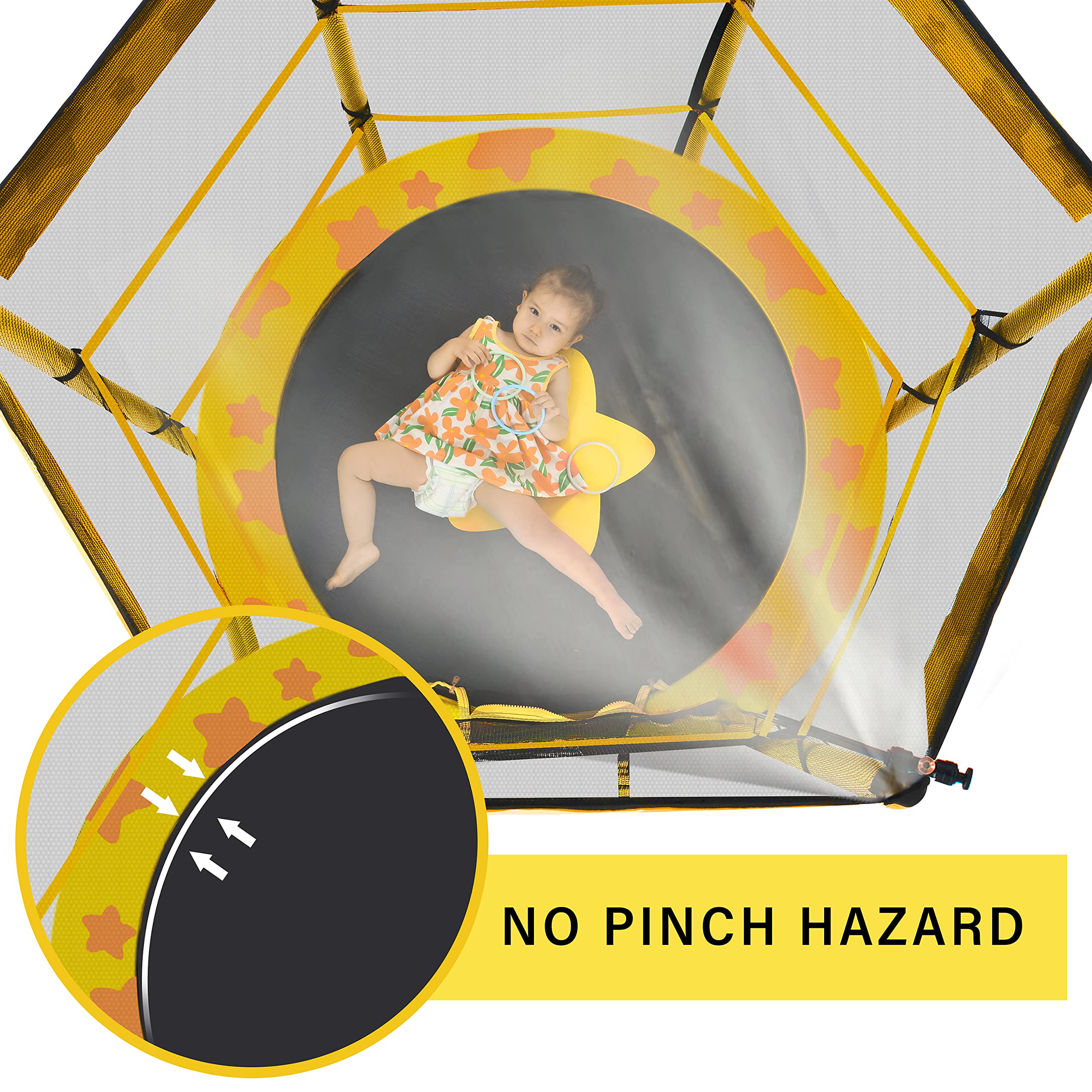55 Inch Kids Trampoline with Safety Enclosure Net - Outdoor/Indoor Bounce Play with Water Sprinkler, 100lbs Weight Capacity (Yellow) | Perfect for Backyard Fun, Birthday Parties & Family Exercise