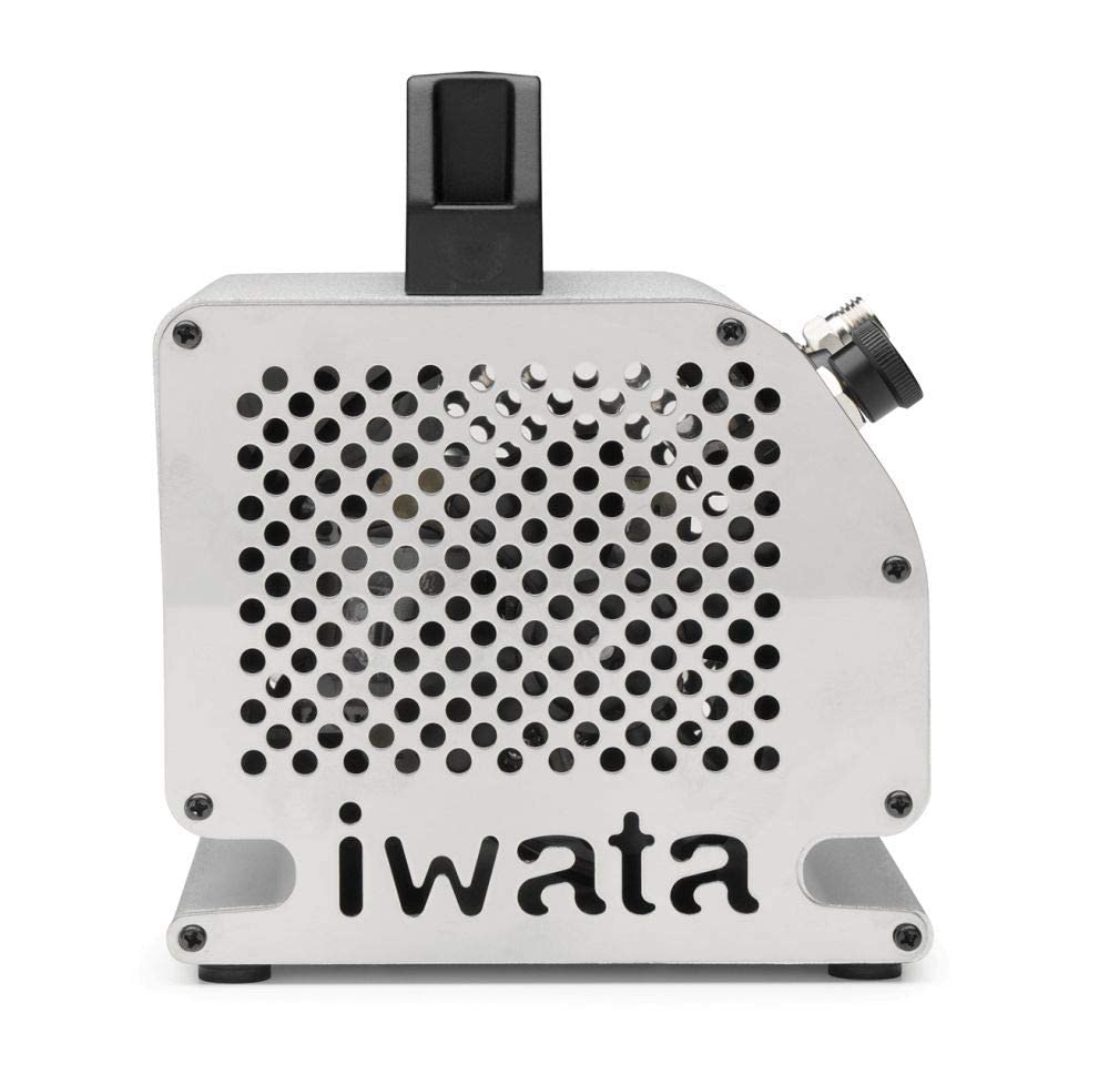Iwata-Medea Studio Series Silver Jet Single Piston Air Compressor - Professional Airbrush Tool for Artists & Hobbyists - Perfect for Model Painting, Cake Decorating & Tattoo Art