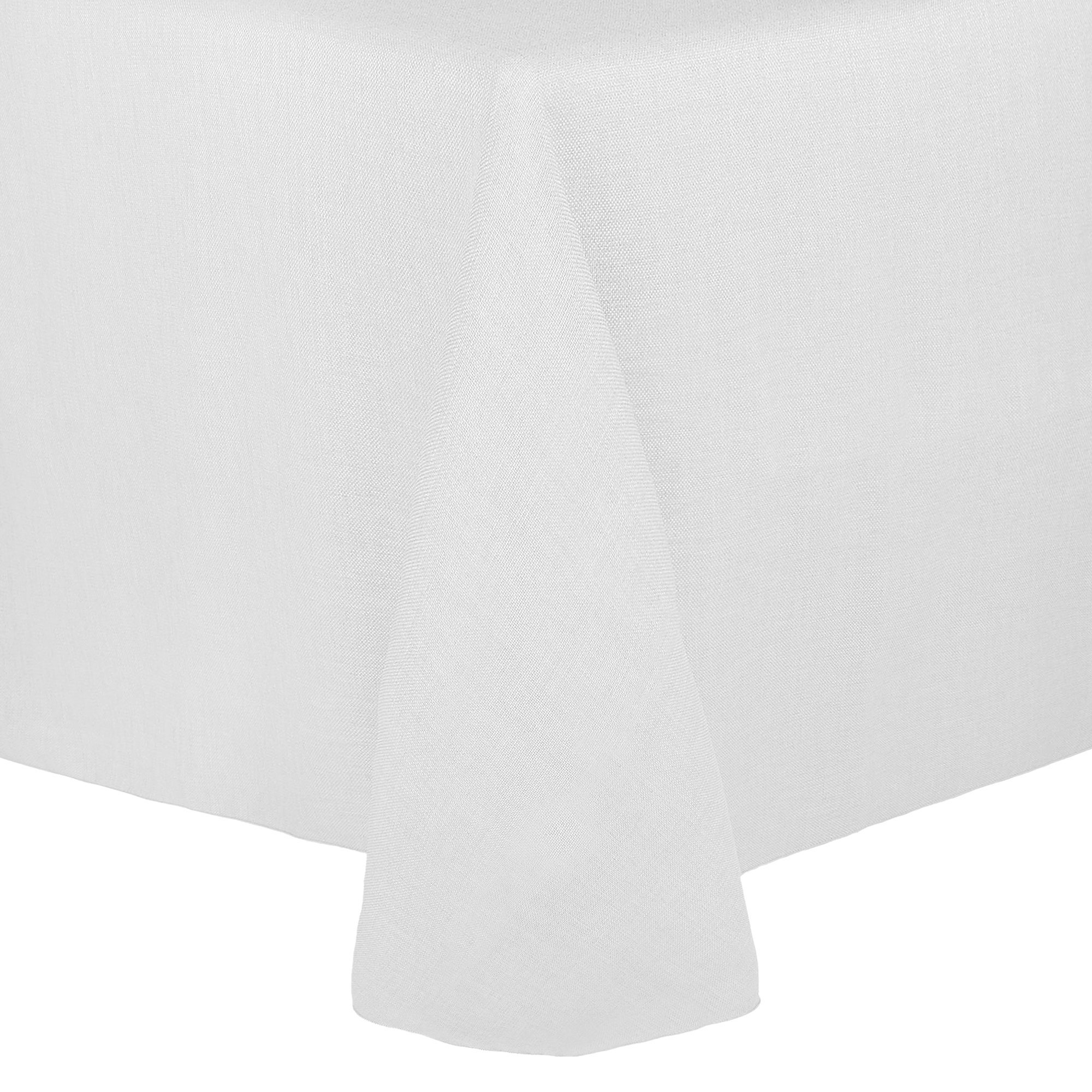 Premium 3-Pack Faux Burlap Tablecloths 120x120 Inch Square - Havana Basket Weave White Decorative Dining Table Cover for Weddings, Parties & Home Decor