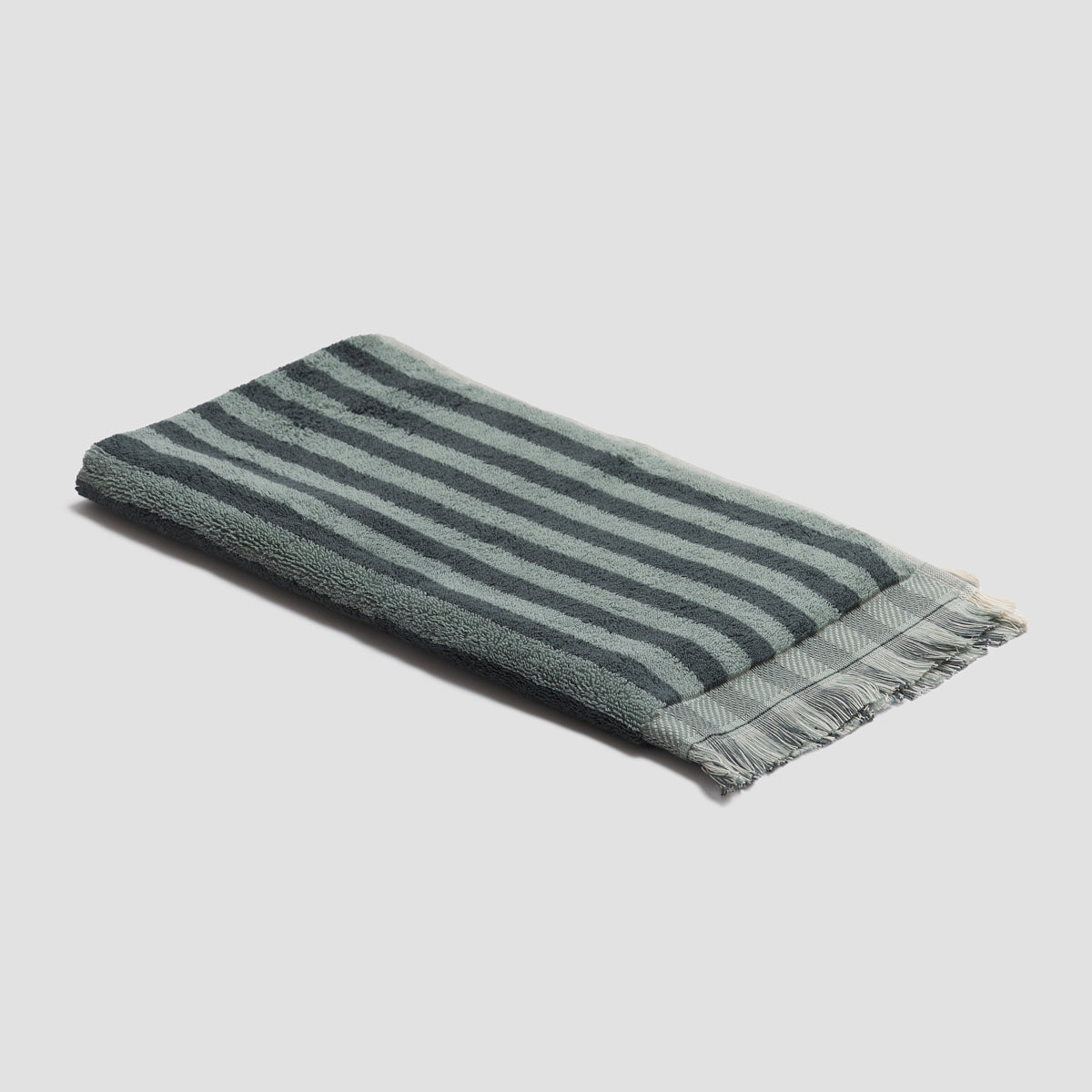 Premium Pine Green Pembroke Stripe Washcloth - Soft & Absorbent Cotton Towel for Bath, Spa, Baby Care & Kitchen Use