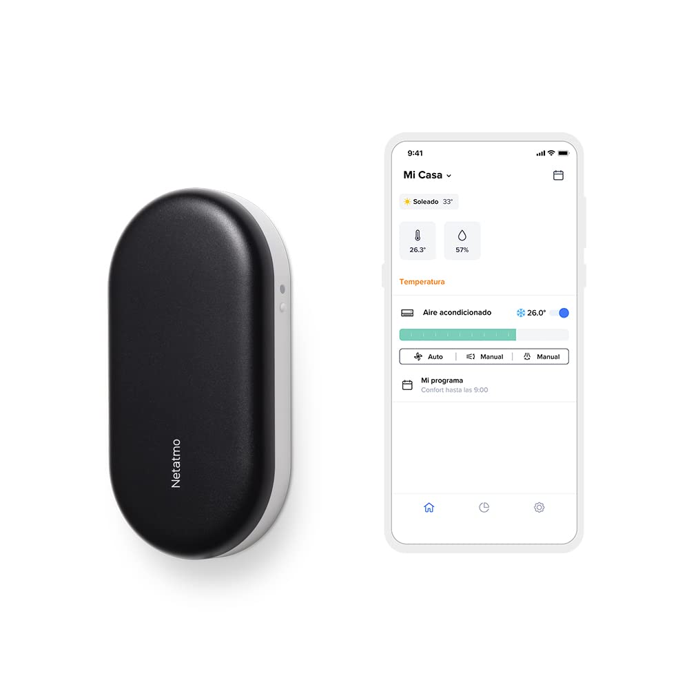 Netatmo Smart Air Conditioner Controller - WiFi Thermostat for All AC & Heat Pumps | Energy Saving | Works with Alexa, Google Assistant & Siri (NAC-IB) | Perfect for Home Automation & Climate Control