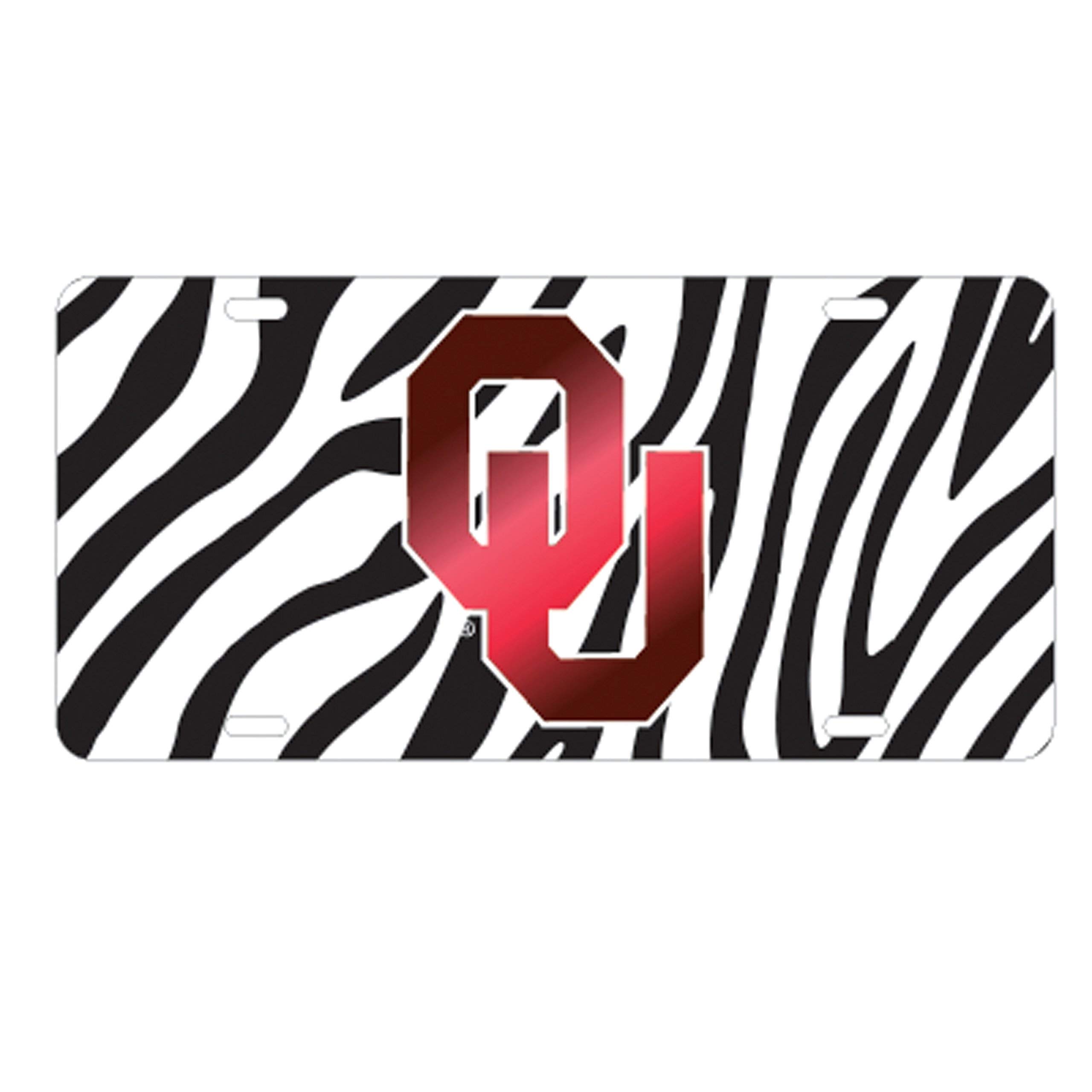 Oklahoma Sooners Laser Cut Inlaid Mirrored Zebra OU Plate - Perfect for Game Day Decor, College Dorm Room, and OU Fan Gifts