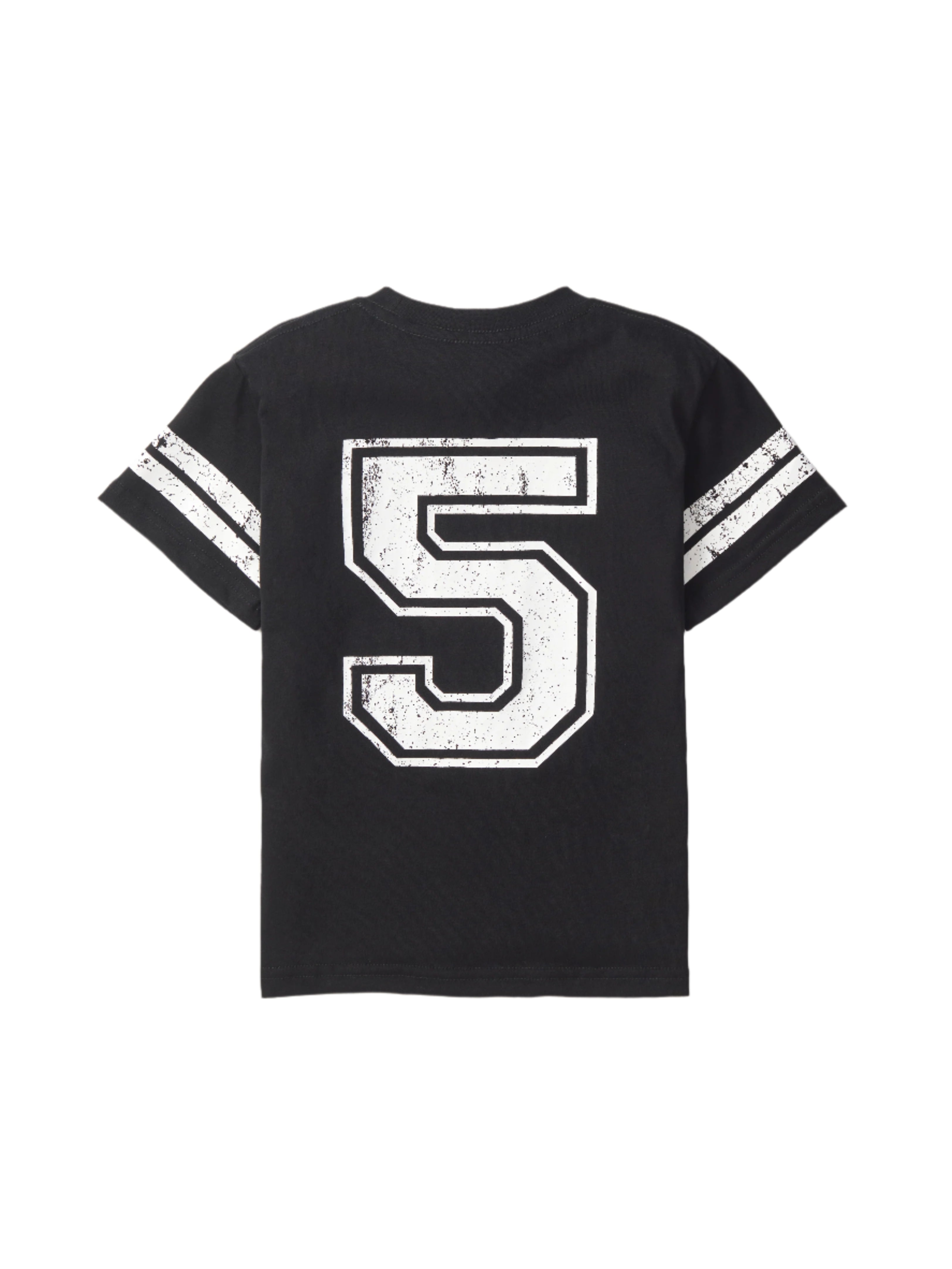 Varsity 5th Birthday Elevated T-Shirt for Boys - Black | Soft Cotton Kids Tee for Birthday Parties & School Celebrations