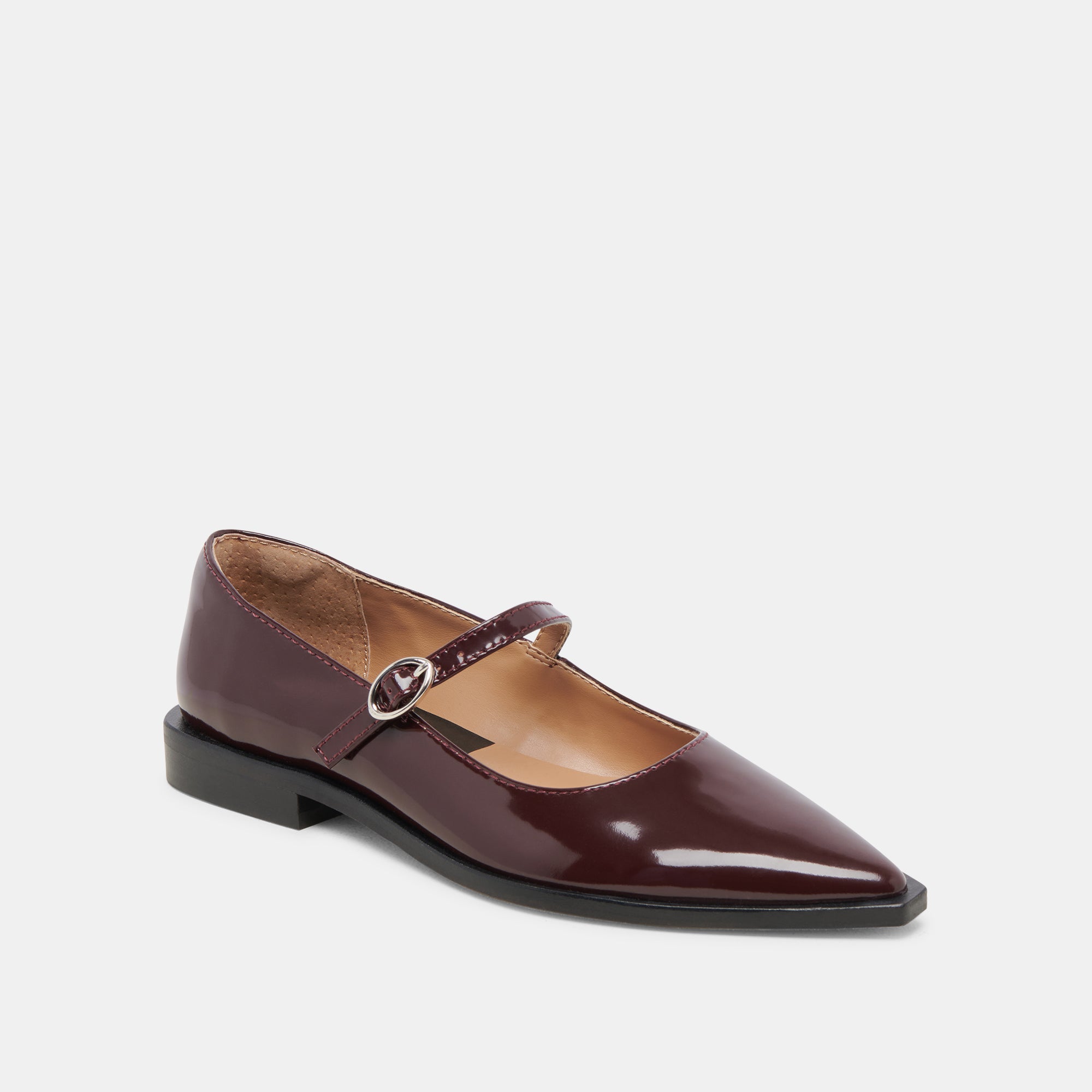 Largo Flats Cranberry Patent Leather Women's Shoes - Comfortable & Stylish for Work, Office, and Casual Wear
