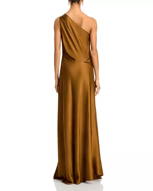 Elegant Aster Gown in Aged Bronze - Perfect for Evening Galas, Weddings & Formal Events