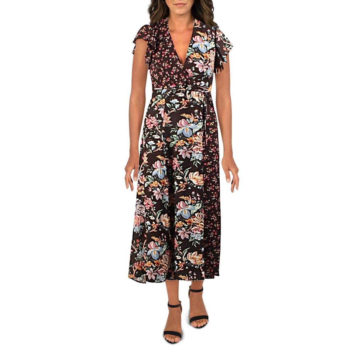 French Connection Women's Francis Drape Maxi Wrap Dress - Elegant Flowy Long Dress for Summer, Beach, Parties & Special Occasions