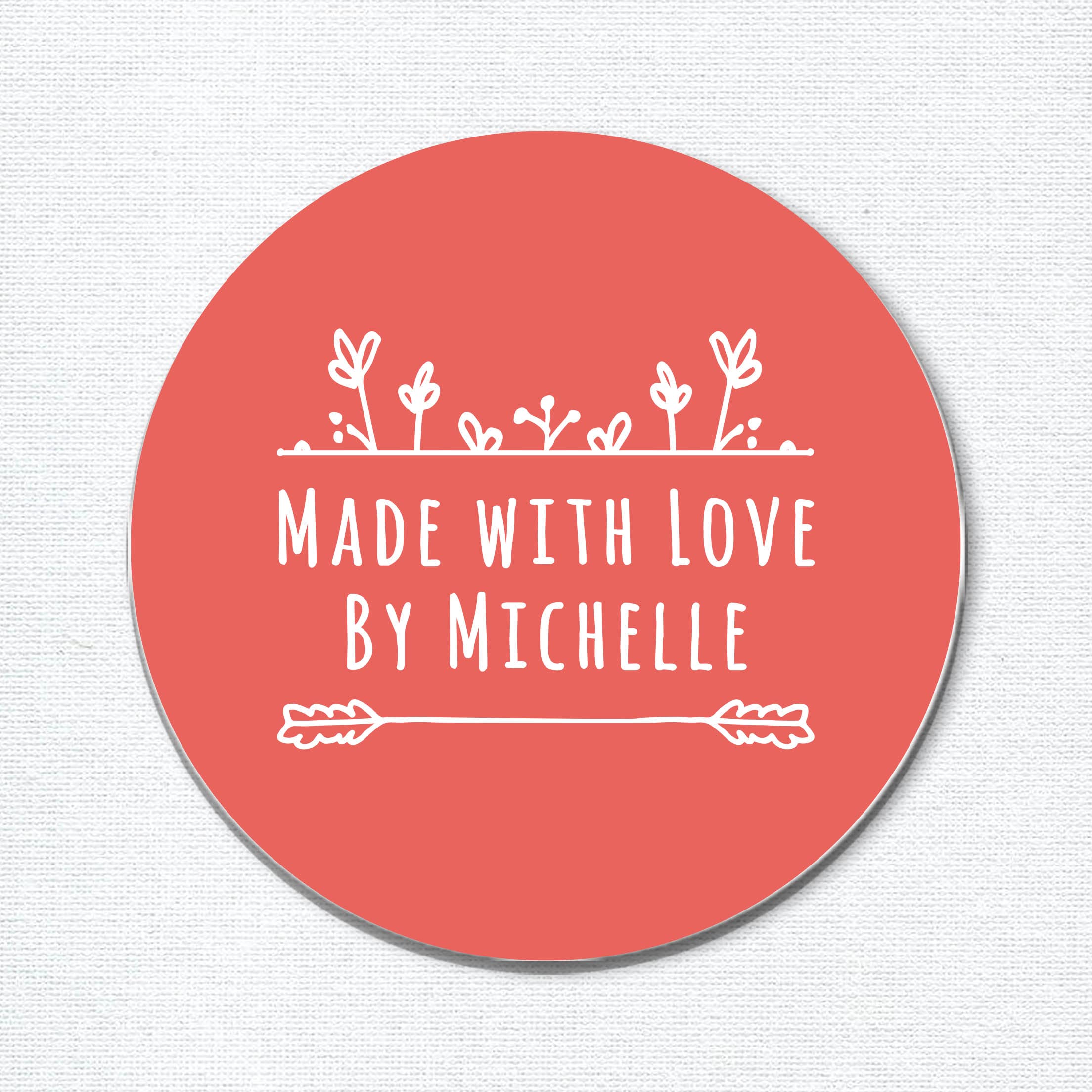 Custom Made with Love Stickers - Personalized Handmade Gift Labels for Weddings, Parties & Favors | Unique DIY Stickers for Gifts, Scrapbooking & Crafts