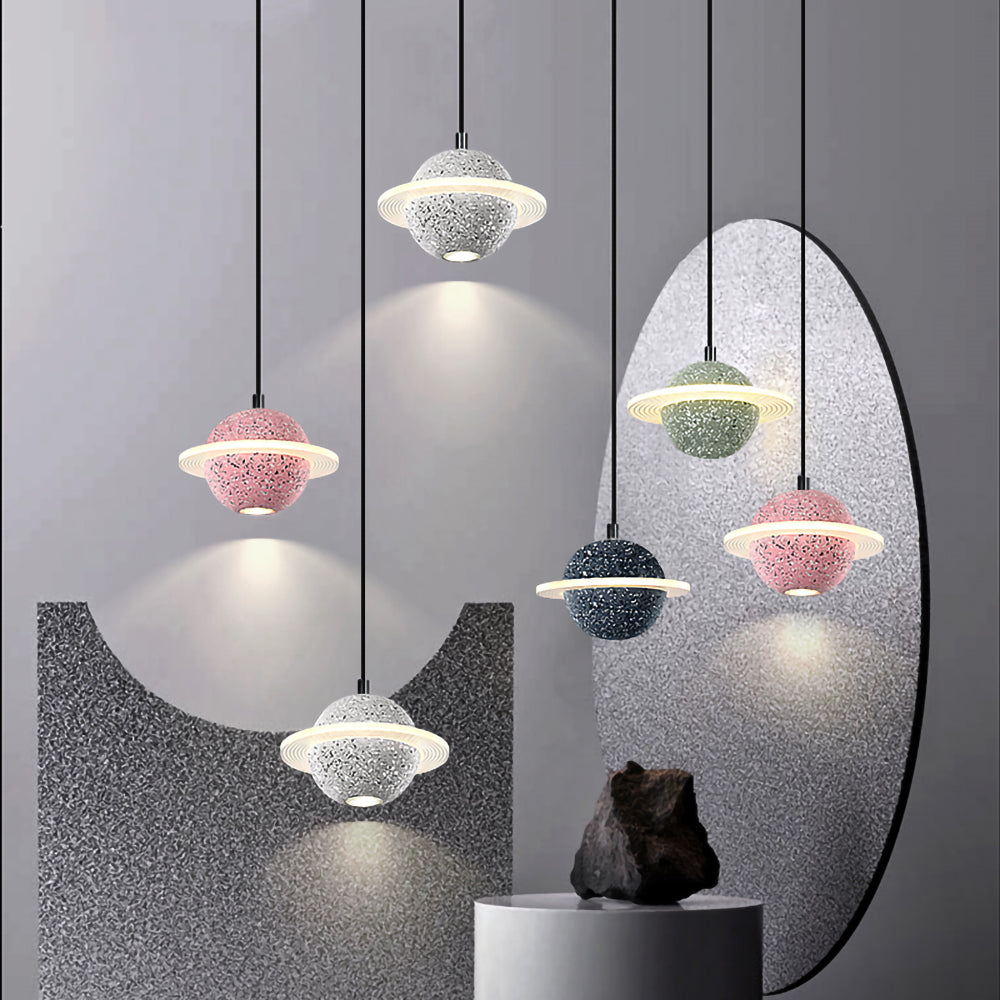 Artsy Planet Pendant Light - Modern Celestial Ceiling Fixture for Bedroom, Living Room & Nursery Decor | Solar System Inspired Lighting for Home & Office