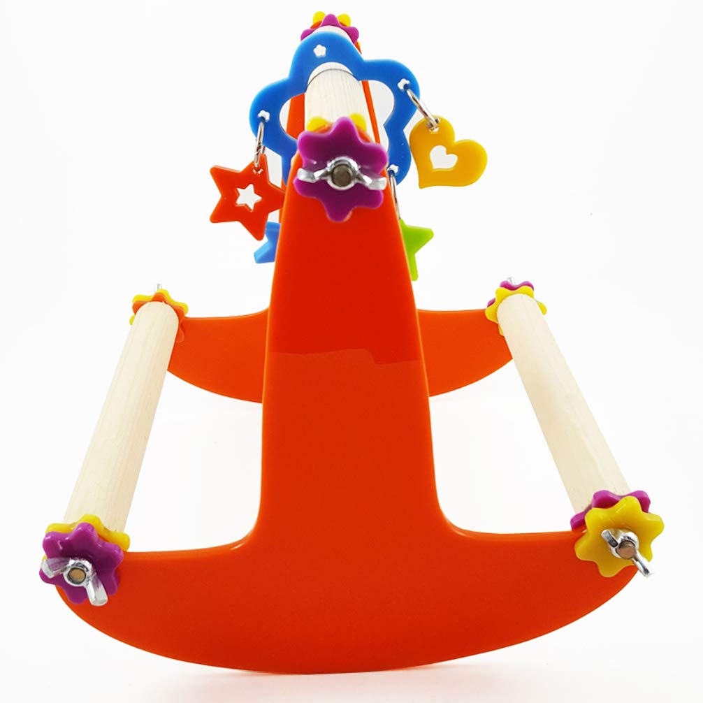 Balacoo Parrot Training Stand with Swing - Durable Bird Perch & Play Toy for Parrots, Cockatiels, Conures | Perfect for Cage Accessories, Playtime & Training Exercises