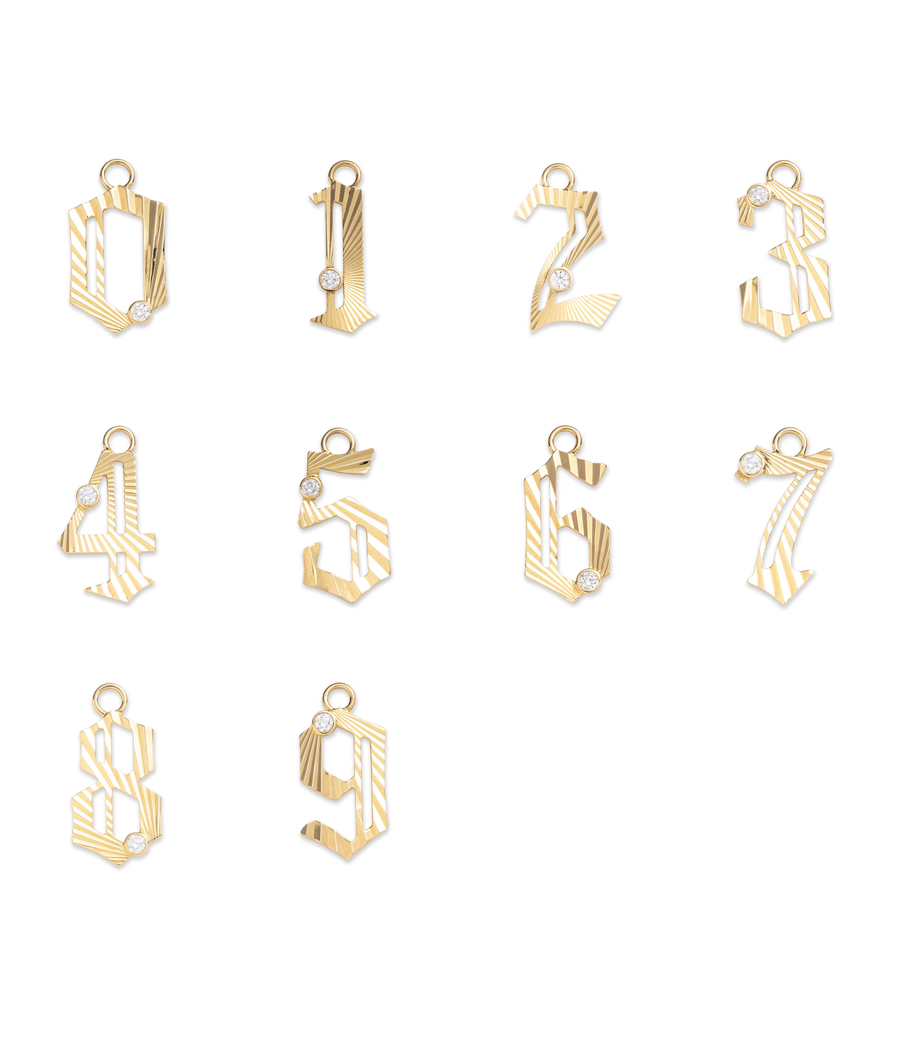 Personalized Initial & Number Pendant Necklace - 14K Yellow Gold with Diamond Accents, Custom Nameplate Jewelry for Women | Perfect Gift for Birthday, Anniversary & Special Occasions