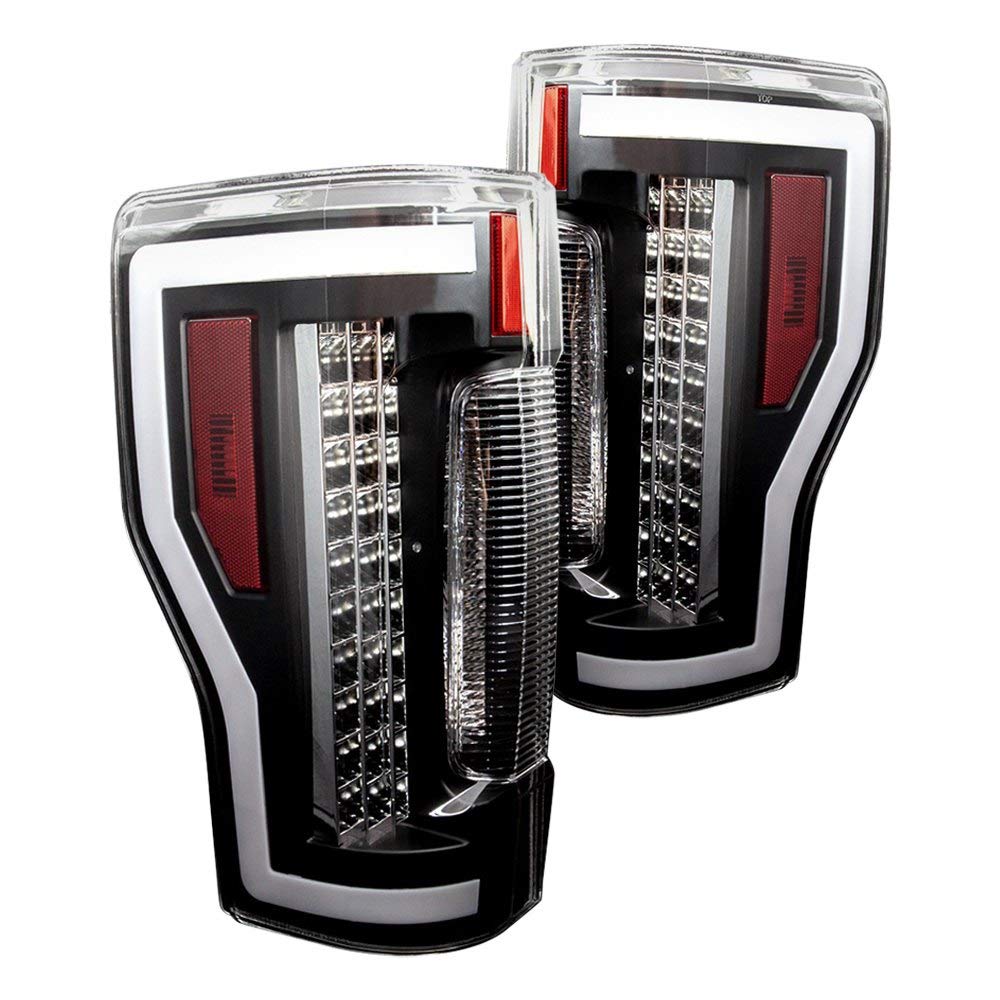 Winjet Renegade Series LED Sequential Turn Signal & Brake Tail Lights - Compatible with 2017-2018 Ford F250/F350 Super Duty (Black/Clear) - Upgrade Your Truck Lighting for Better Visibility & Style