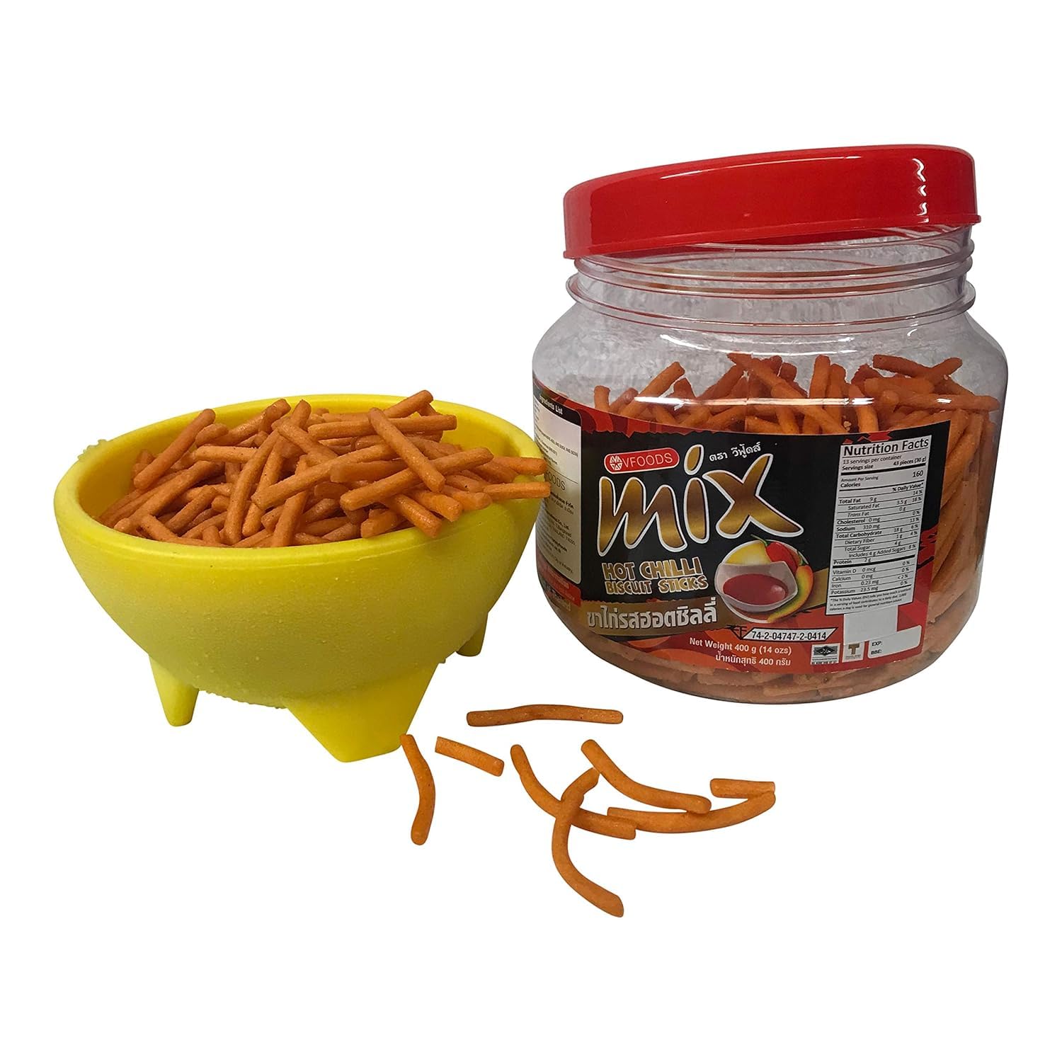 Spicy Thailand Hot Chili Biscuit Sticks - Crunchy Snack 14oz (400g) - Perfect for Parties, Movie Nights & On-the-Go Snacking