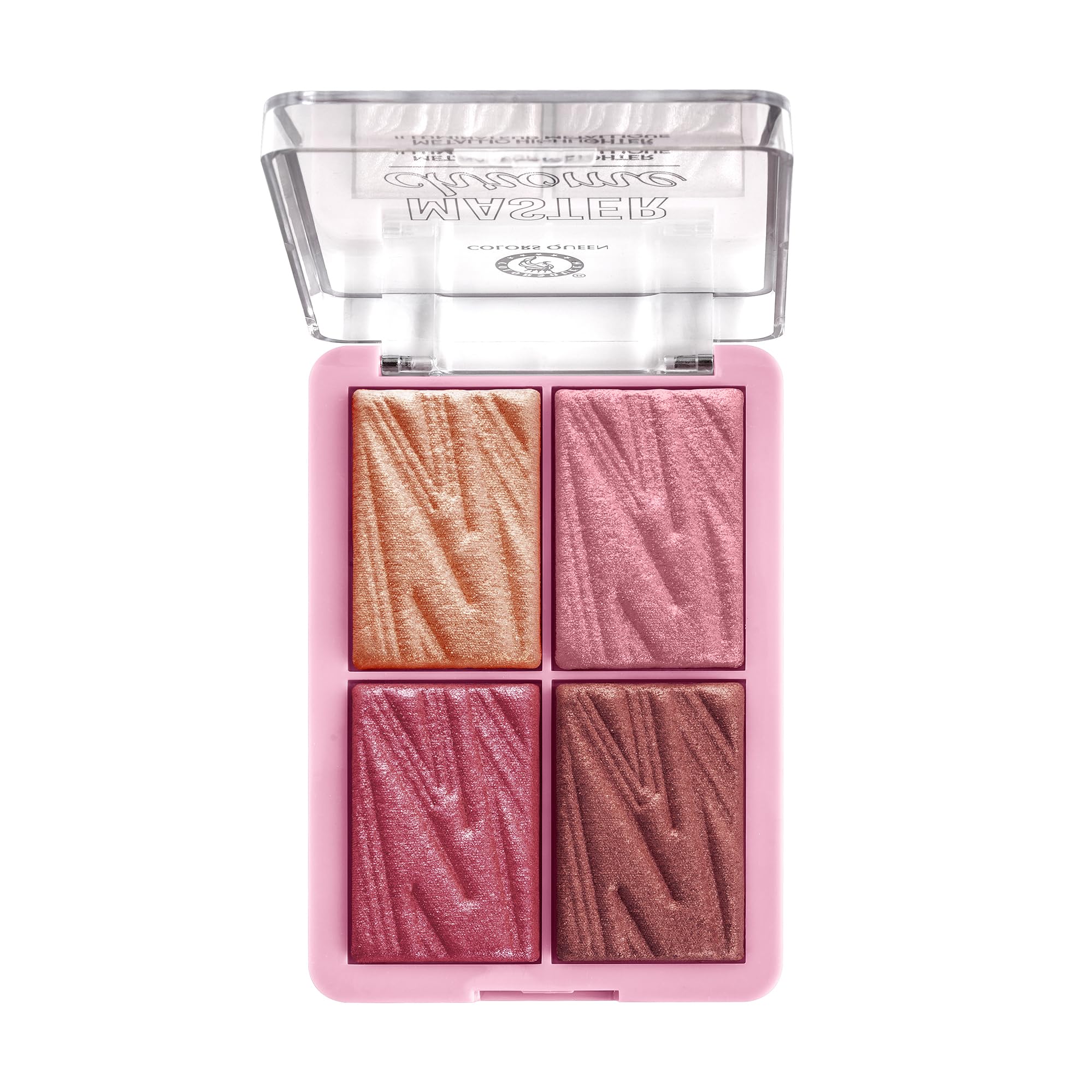 Colors Queen Master Chrome Metallic Blusher & Highlighter Palette - Highly Pigmented, Weightless Luminous Finish for Long-Lasting Face Makeup | Perfect for Contouring, Highlighting & Everyday Glam (Shade 3)