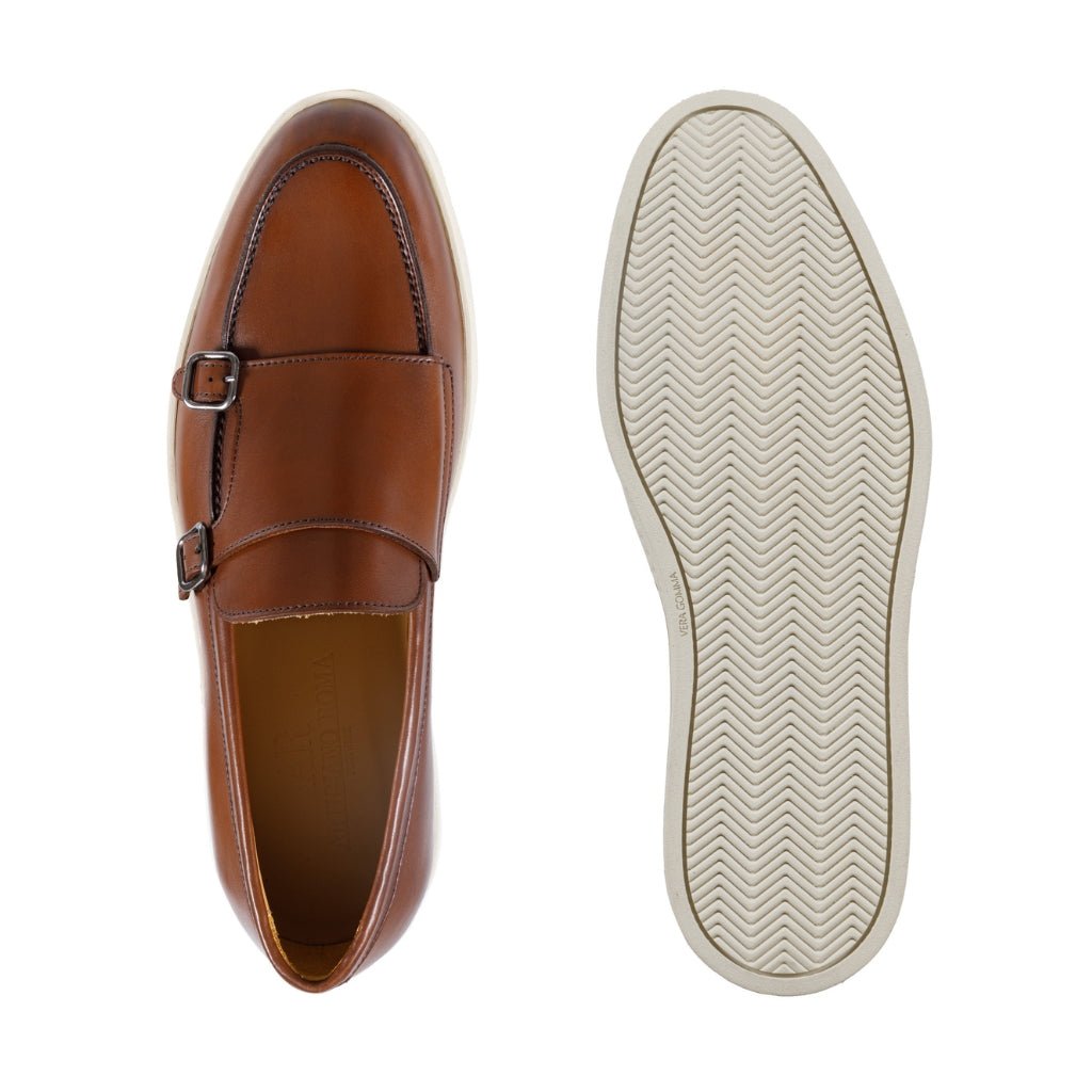 ARTIGIANO ROMA Men's Brown Calf Leather Sneakers - Comfortable & Stylish Casual Shoes for Walking, Travel & Everyday Wear