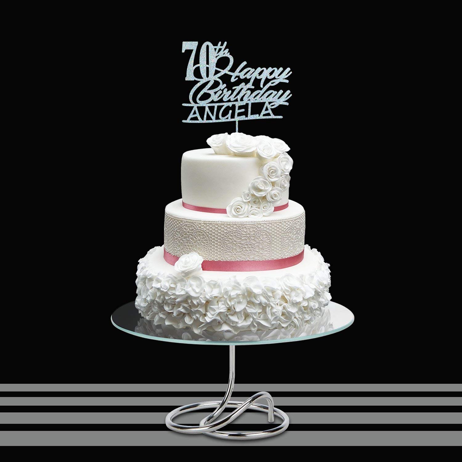 Custom 70th Birthday Cake Topper - Personalized Anniversary Cake Decorations with Name - Perfect for Milestone Celebrations & Special Events