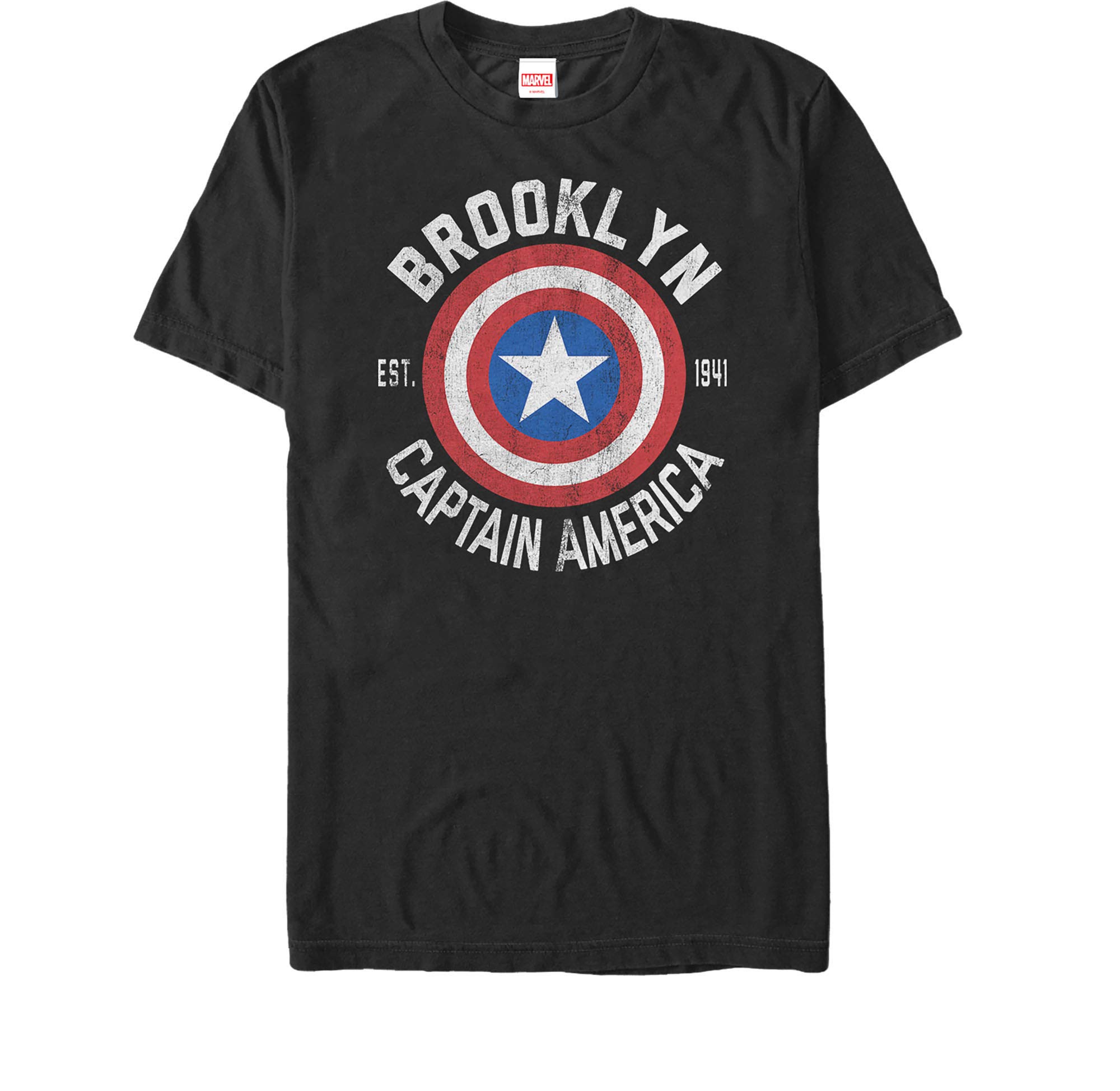 Marvel Captain America Brooklyn Shield Graphic T-Shirt for Men | Superhero Comic Tee | Casual Wear & Cosplay