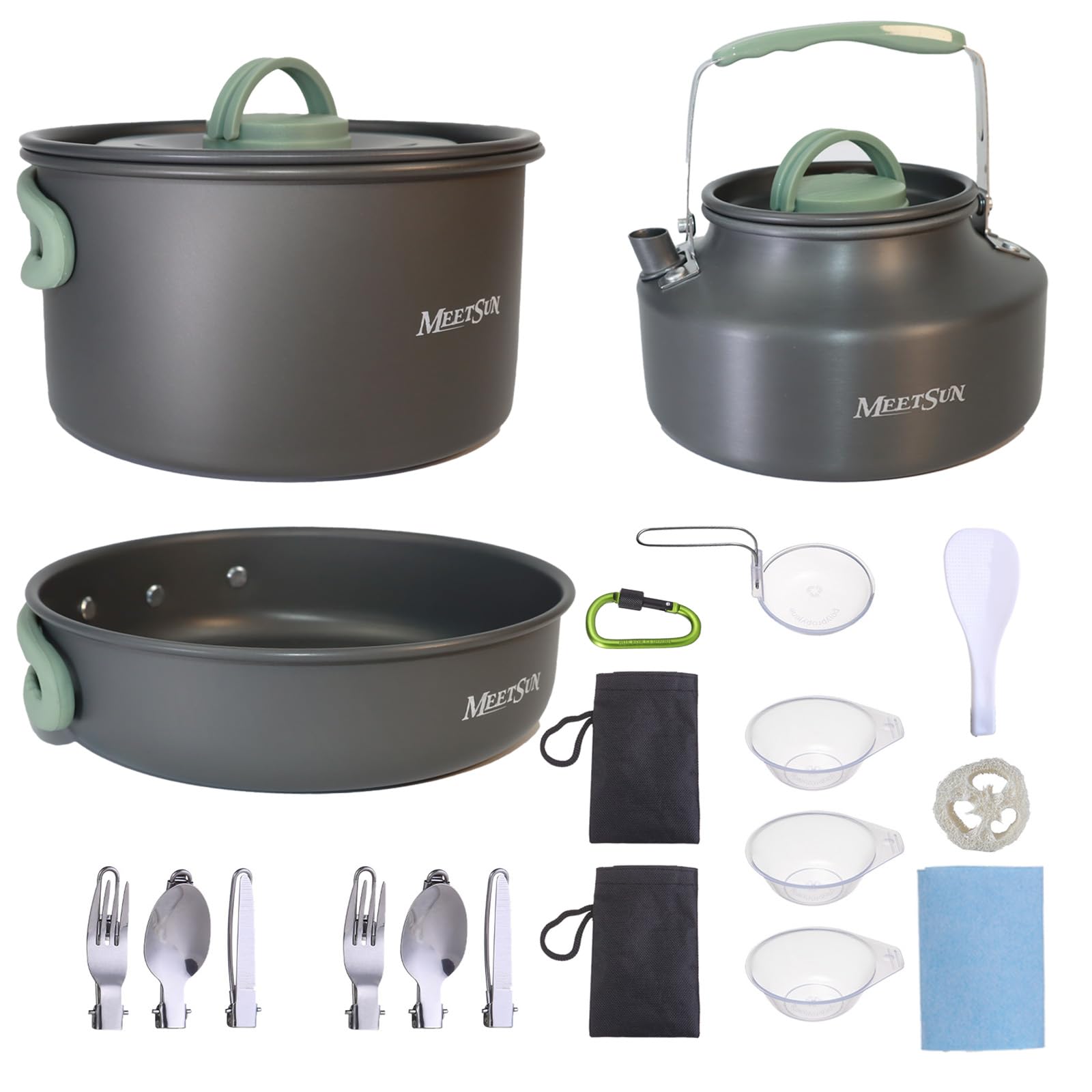 Ultralight Camping Cookware Set - Foldable Aluminum Pots & Pans for Backpacking & Hiking