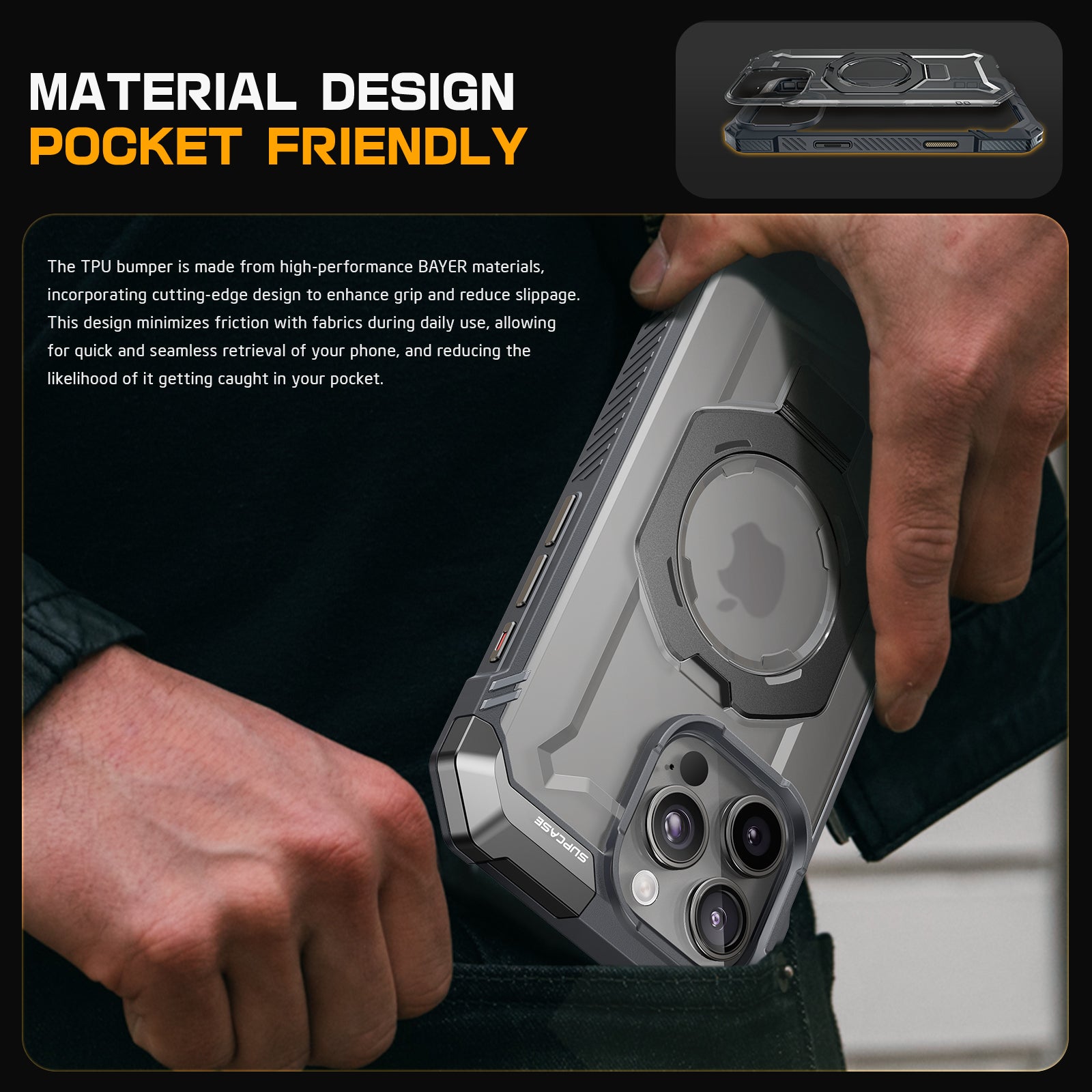 iPhone 16 Pro Max Case with MagSafe - 6.9 Inch Shockproof Protective Cover, UB Grip Technology & Camera Control Button - Perfect for Outdoor Adventures, Travel & Daily Use (Gray)