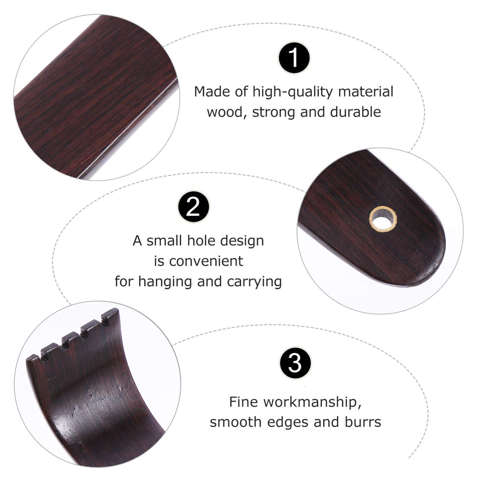 2-Pack Ebony Wood Back Scratcher - Portable Wooden Massage Tool for Itch Relief, Back Massager & Body Scratcher - Perfect for Elderly, Home, Office & Travel Use