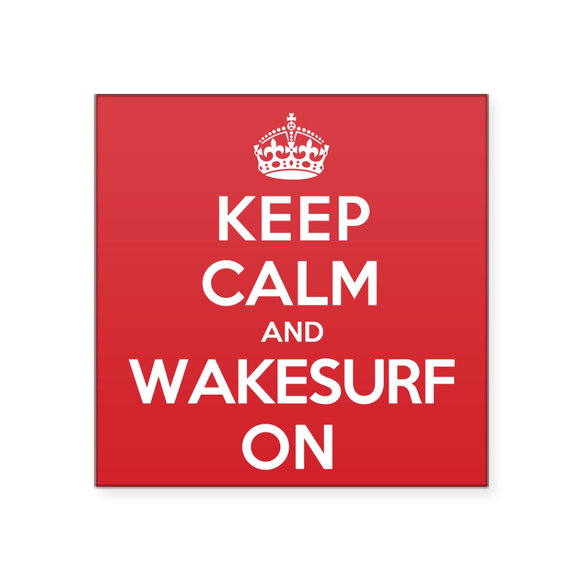 KC Wakesurf Square Sticker 3x3 Inch - Durable Bumper Decal for Cars, Trucks, Laptops - Perfect for Surfing Enthusiasts & Water Sports Fans
