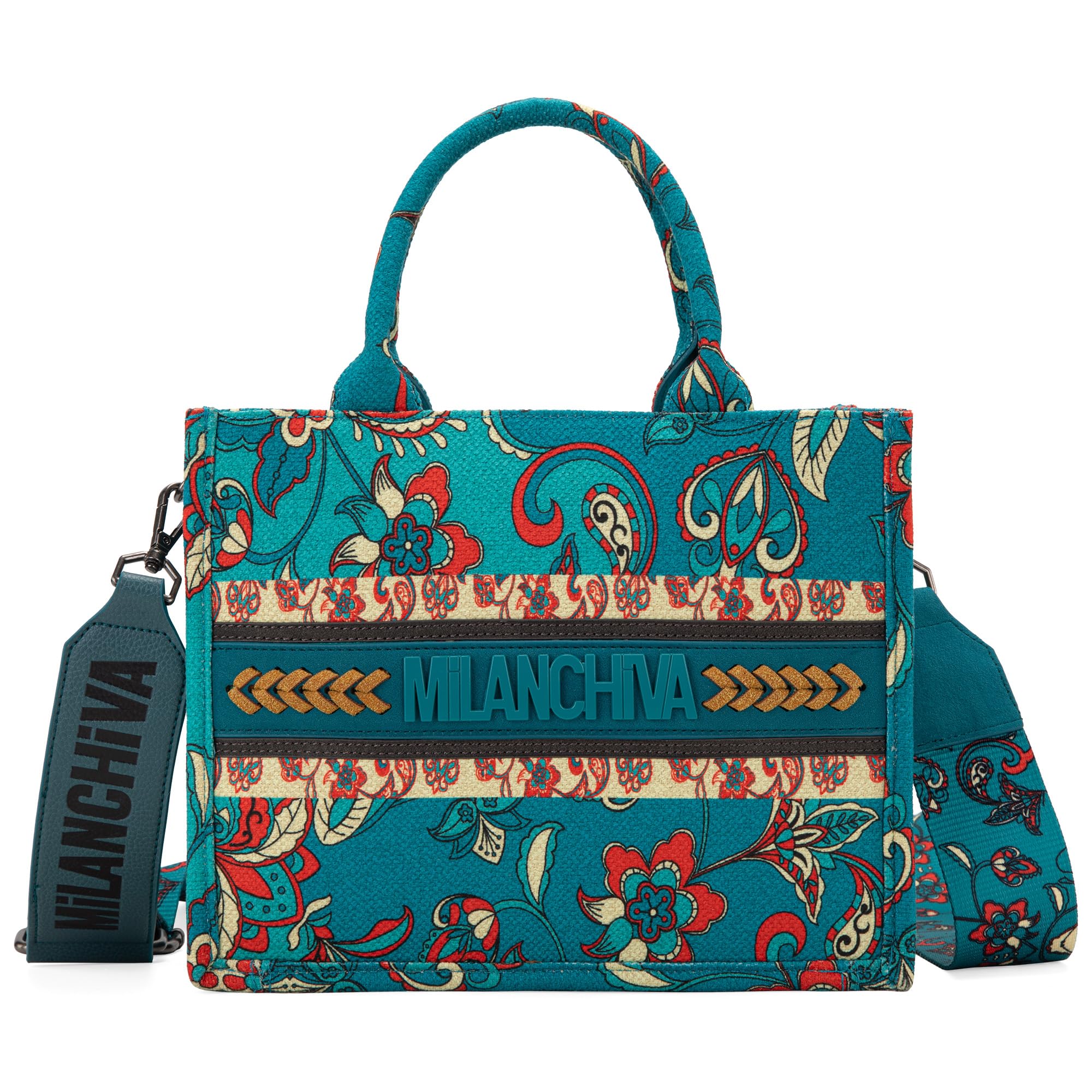 Milan Chiva Floral Tote Bags for Women - Stylish Top-Handle Purse for Work, Travel & Everyday Use
