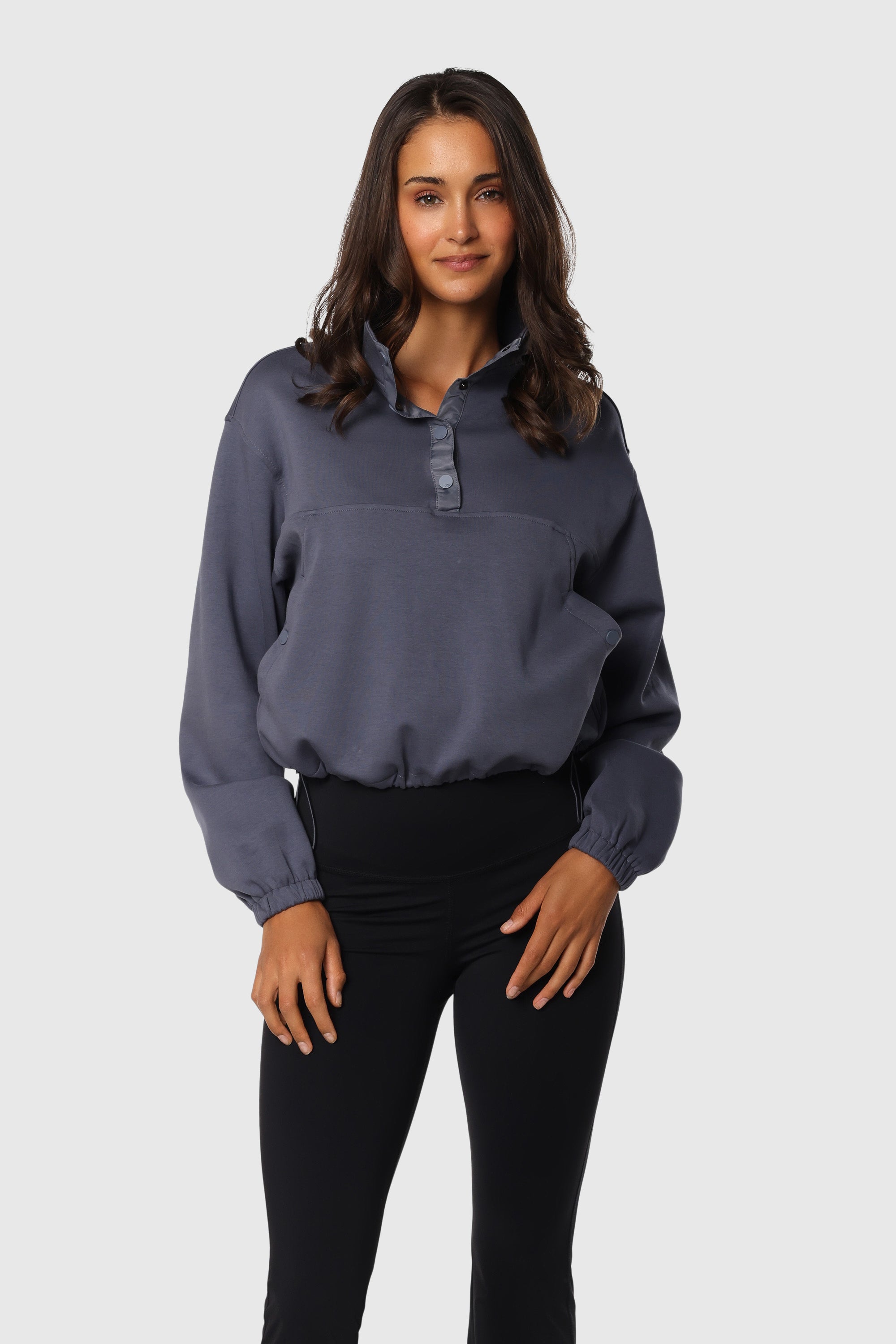 Black Snap Pullover Hoodie - Stylish & Comfortable for Casual Wear, Gym, and Outdoor Activities