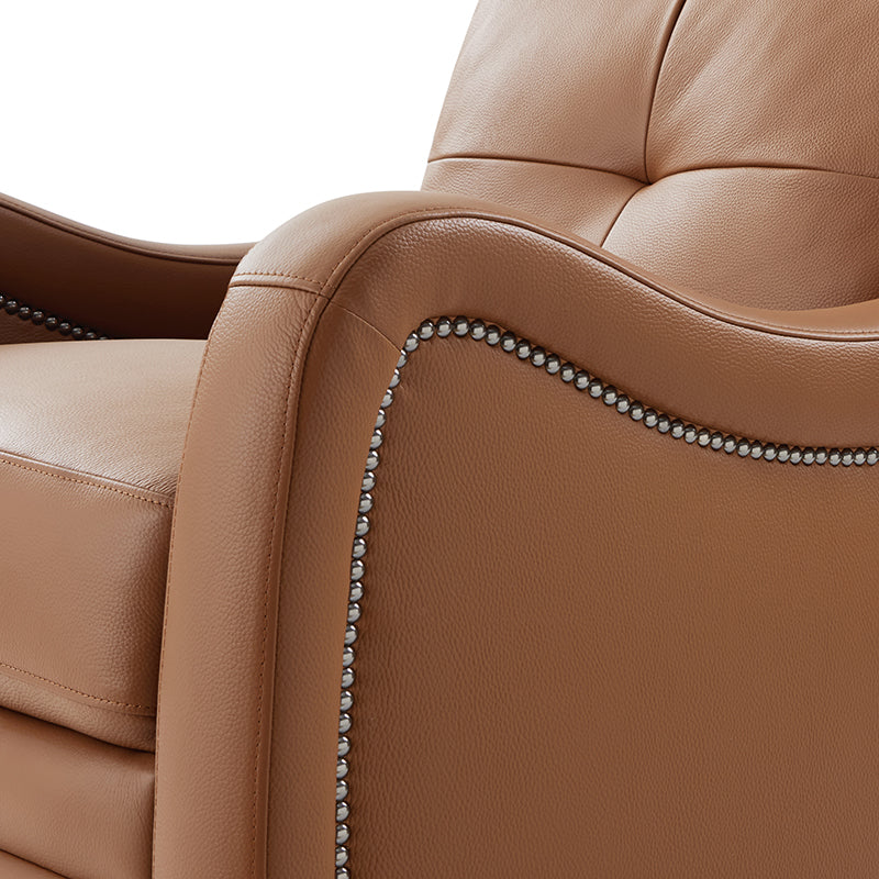 Amelia Genuine Leather Swivel Rocker Recliner Chair - Comfortable Living Room Furniture for Relaxing, Reading & Watching TV
