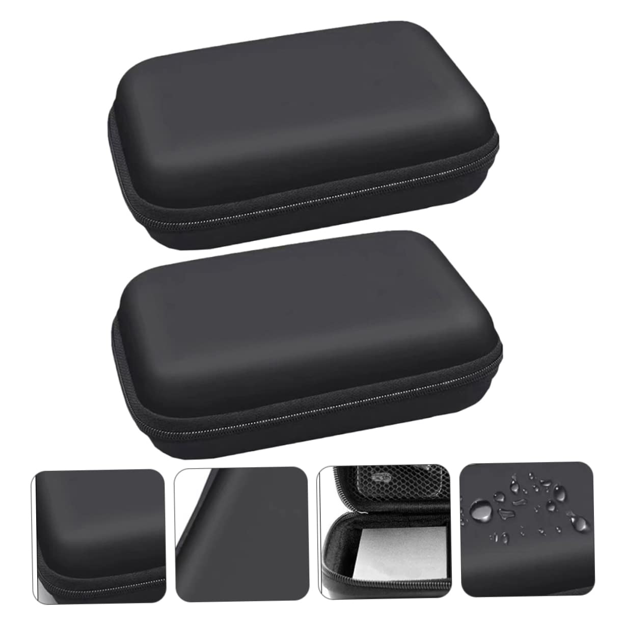 GAROZATION 2-Pack Compact EVA Electronics Organizer Pouch - Waterproof Storage Case for Hard Drives, Cables, Chargers & Gadgets - Perfect for Travel, Office & Home Organization