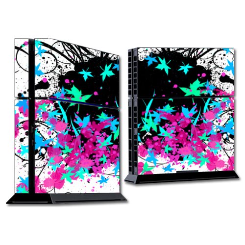 MightySkins Protective Vinyl Skin Wrap Sticker for Sony PlayStation 4 (PS4) Console - Leaf Splatter Design | Durable, Scratch-Resistant Decal for Gaming Setup & Personalization