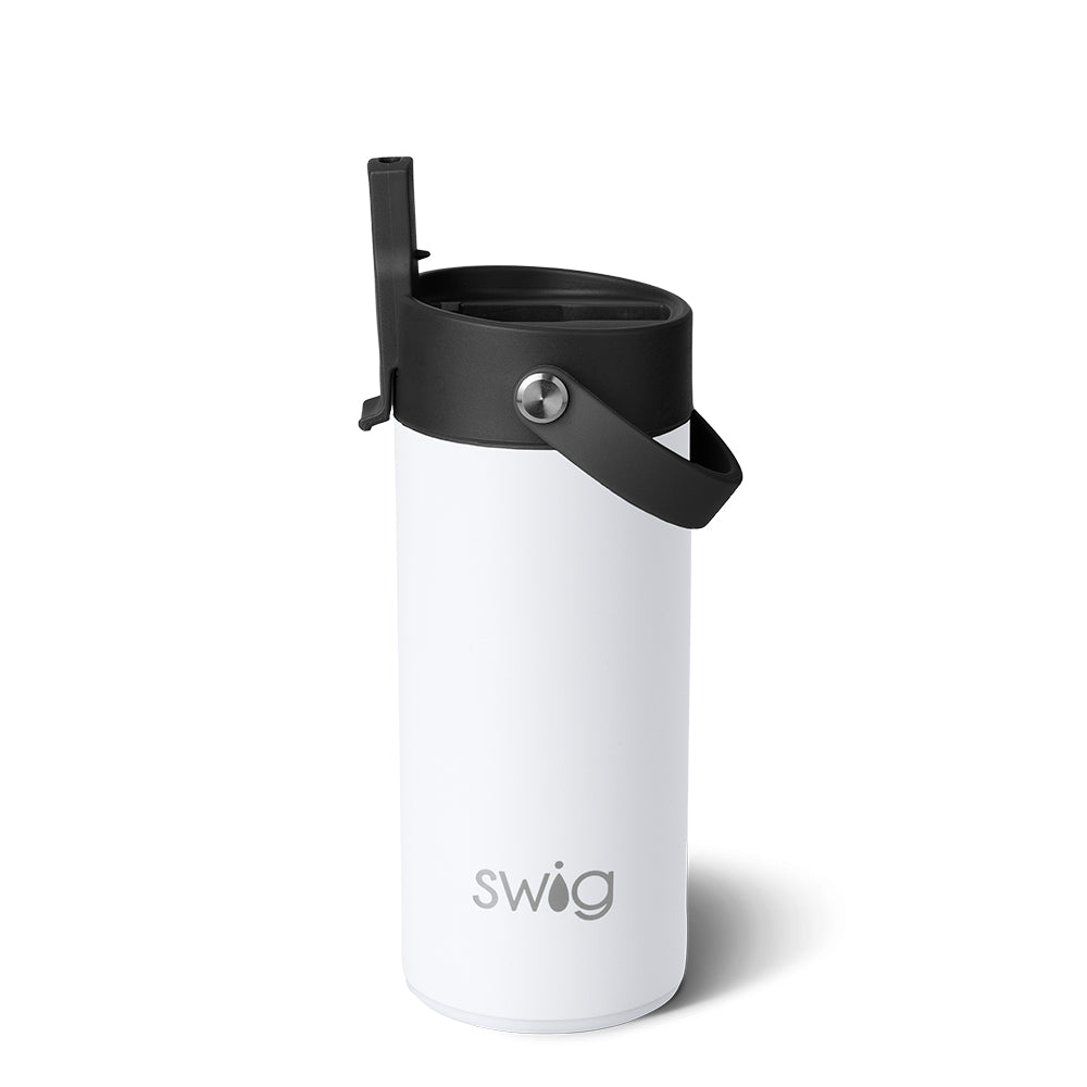 White Flip + Sip Slim Tumbler 12oz - Insulated Stainless Steel Travel Mug with Leak-Proof Lid - Perfect for Coffee, Tea & Cold Drinks On The Go