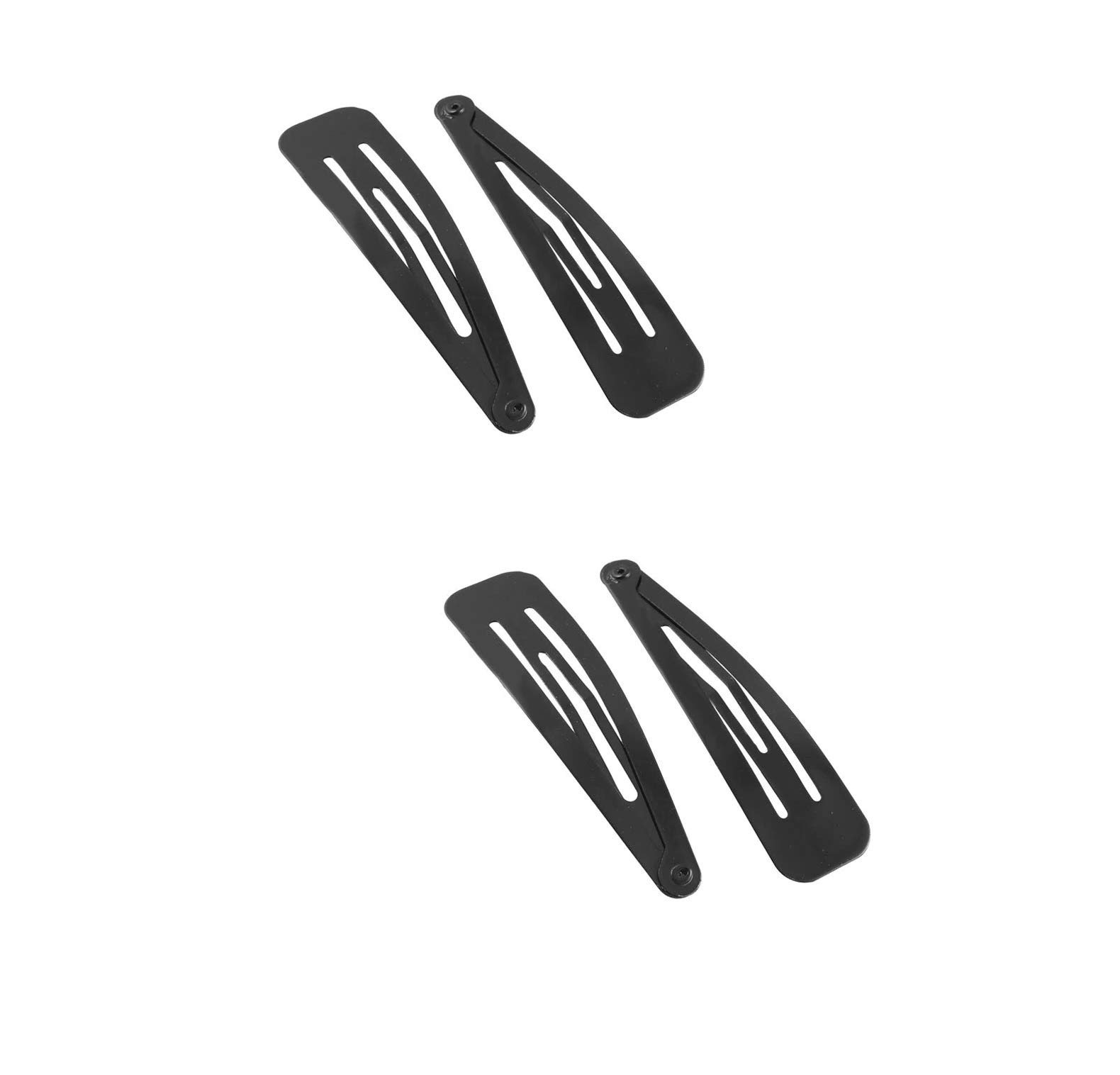 Mytoptrendz® 24-Pack Non-Slip Metal Snap Hair Clips for Girls - 7cm Extra Bendy Barrettes Hair Accessories Set (Black) - Perfect for School, Parties & Everyday Styling