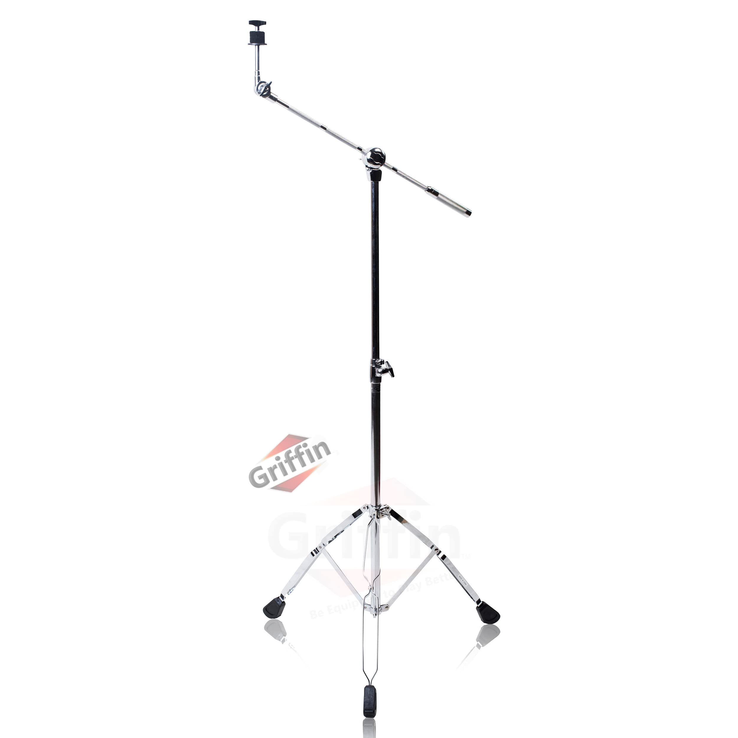 Premium GRIFFIN 4-Piece Cymbal Stand Hardware Pack - Full Size Drum Kit with Snare Mount, Hi-Hat Pedal, Boom & Straight Stands - Lightweight Portable Percussion Equipment for Live Gigs, Studio Recording & Drum Practice
