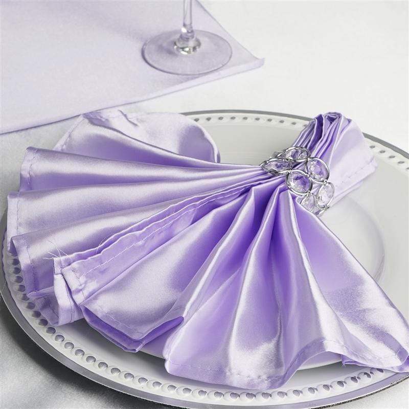 5 Pack 20x20 Inch Premium Satin Dinner Napkins - Elegant Formal Dining, Wedding, Party & Holiday Table Setting Accessories