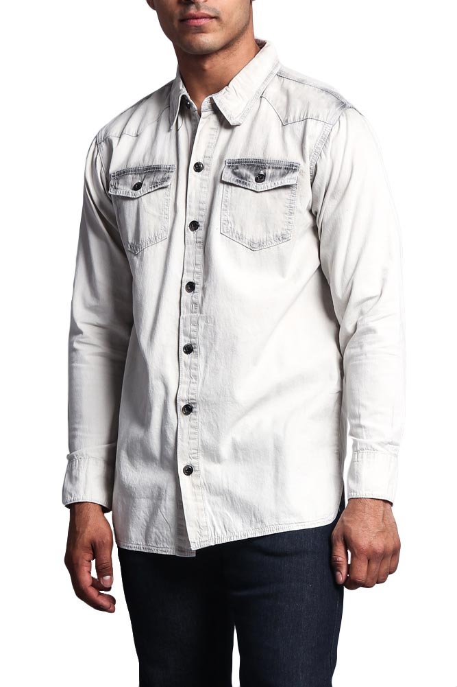 Victorious Denim Button Up Shirt for Men & Women | Classic Casual Denim Shirt with Button Front | Perfect for Streetwear, Layering & Everyday Outfits
