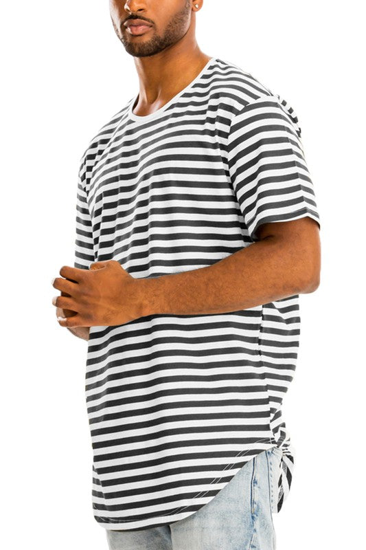 Stylish Striped Elongated T-Shirt for Women | Trendy Oversized Fit | Perfect for Casual Outfits, Layering & Everyday Wear