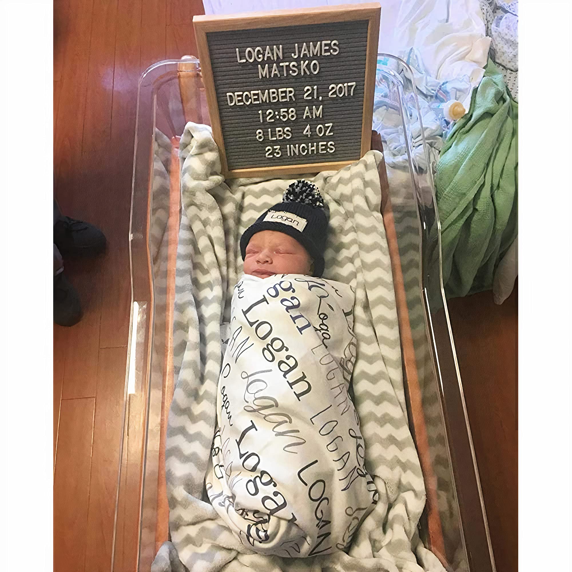 Personalized Baby Blankets for Boys & Girls - Custom Name Embroidered Baby Gift Blanket for Newborns, Toddlers & Adults - Perfect Baby Shower Gift, Christening Present & Mother's Day Gift - Soft & Cozy Nursery Blanket for Boys, Girls & Parents