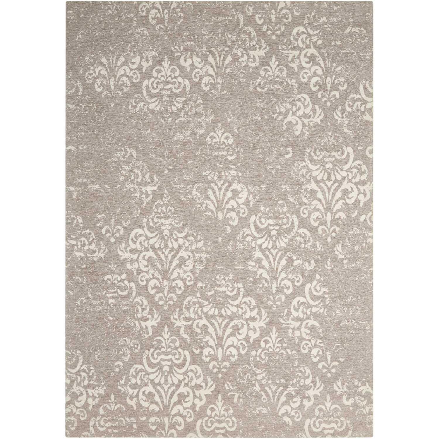 Nourison Damask Vintage Ivory/Grey 5' x 7' Area Rug - Easy Clean, Non-Shedding, Stain Resistant for Bedroom, Living Room, Dining Room & Kitchen | Soft & Durable Home Decor (5x7)