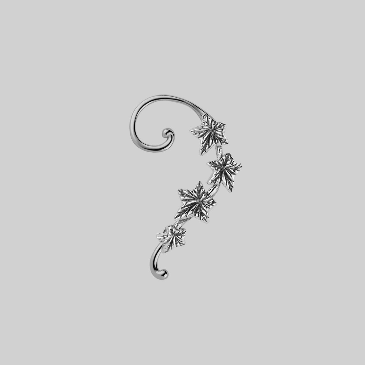 THORA Silver Climbing Ivy Ear Studs - Elegant Botanical Jewelry for Women, Perfect for Everyday Wear, Parties & Special Occasions