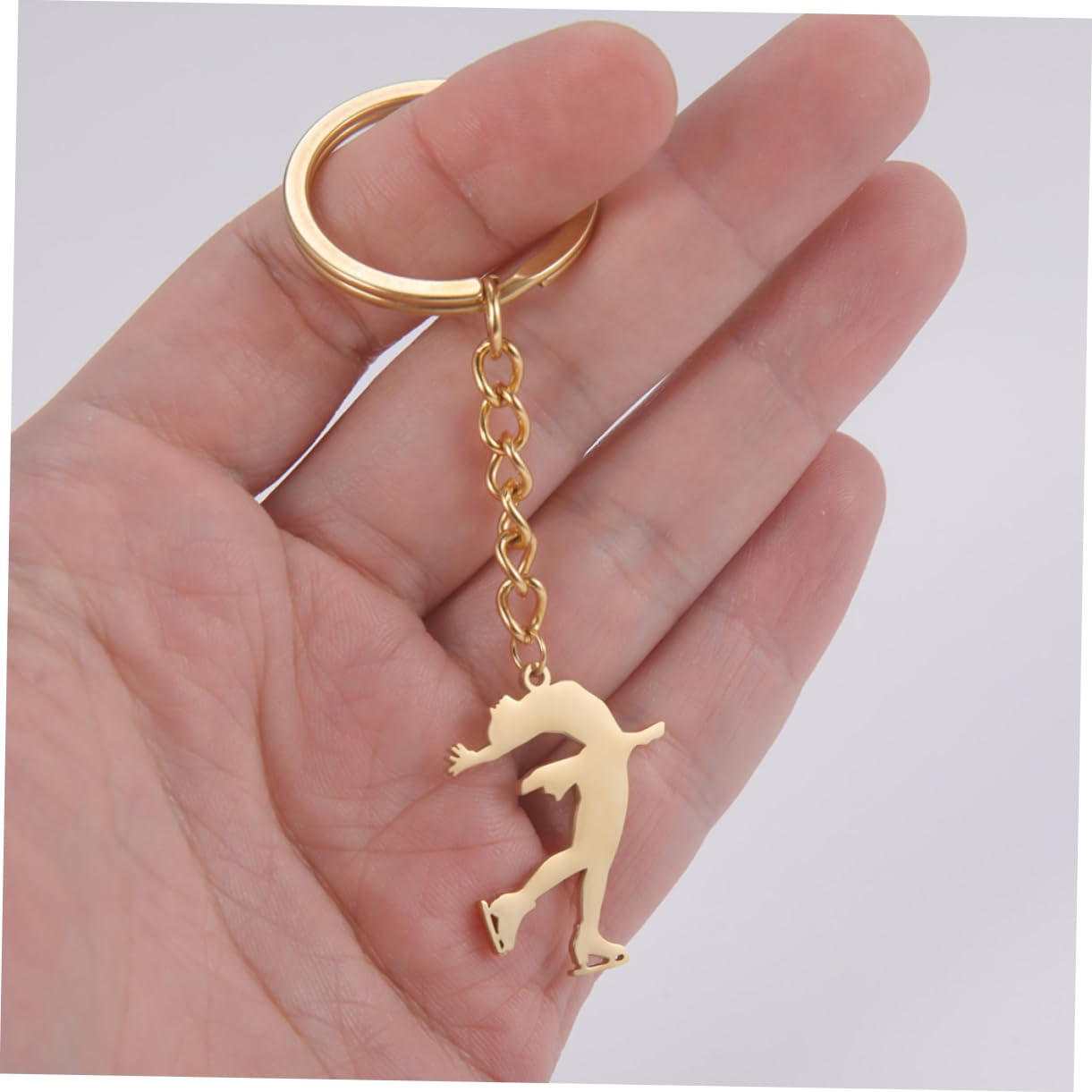 BESPORTBLE 2PCS Ice Skating Charm Keychain - Stainless Steel Boot Shaped Keyring for Skating Fans - Perfect for Party Favors, Gifts & Winter Sports Enthusiasts