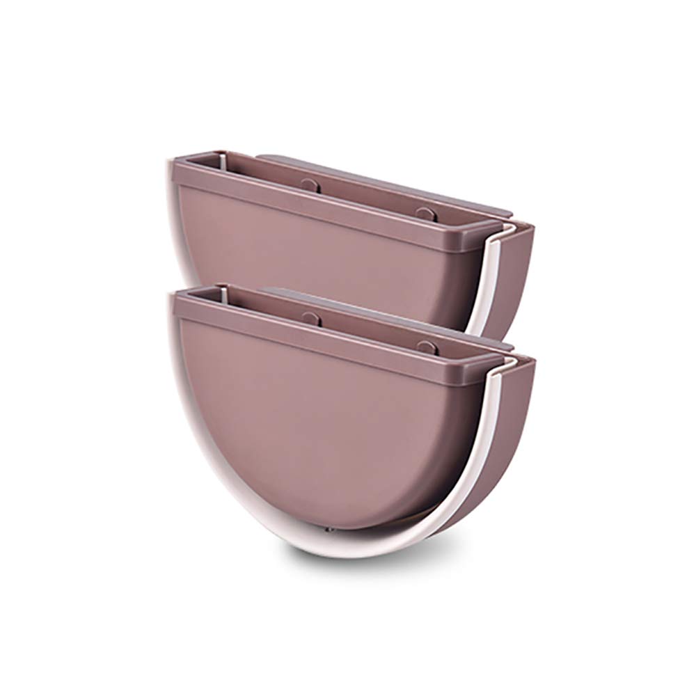 Bocotous 2 Pack Foldable Hanging Trash Can for Kitchen, Bathroom, Cabinet Door - Space Saving Wall Mounted Waste Bin for Small Spaces (Pink) - Perfect for Apartments, Dorms, RVs & Tiny Homes