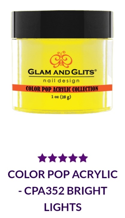 GLAM AND GLITS COLOR POP COLLECTIONS CPA352 - 1 oz Vibrant Nail Polish - Bright Lights Shade for Party & Special Occasion Nails
