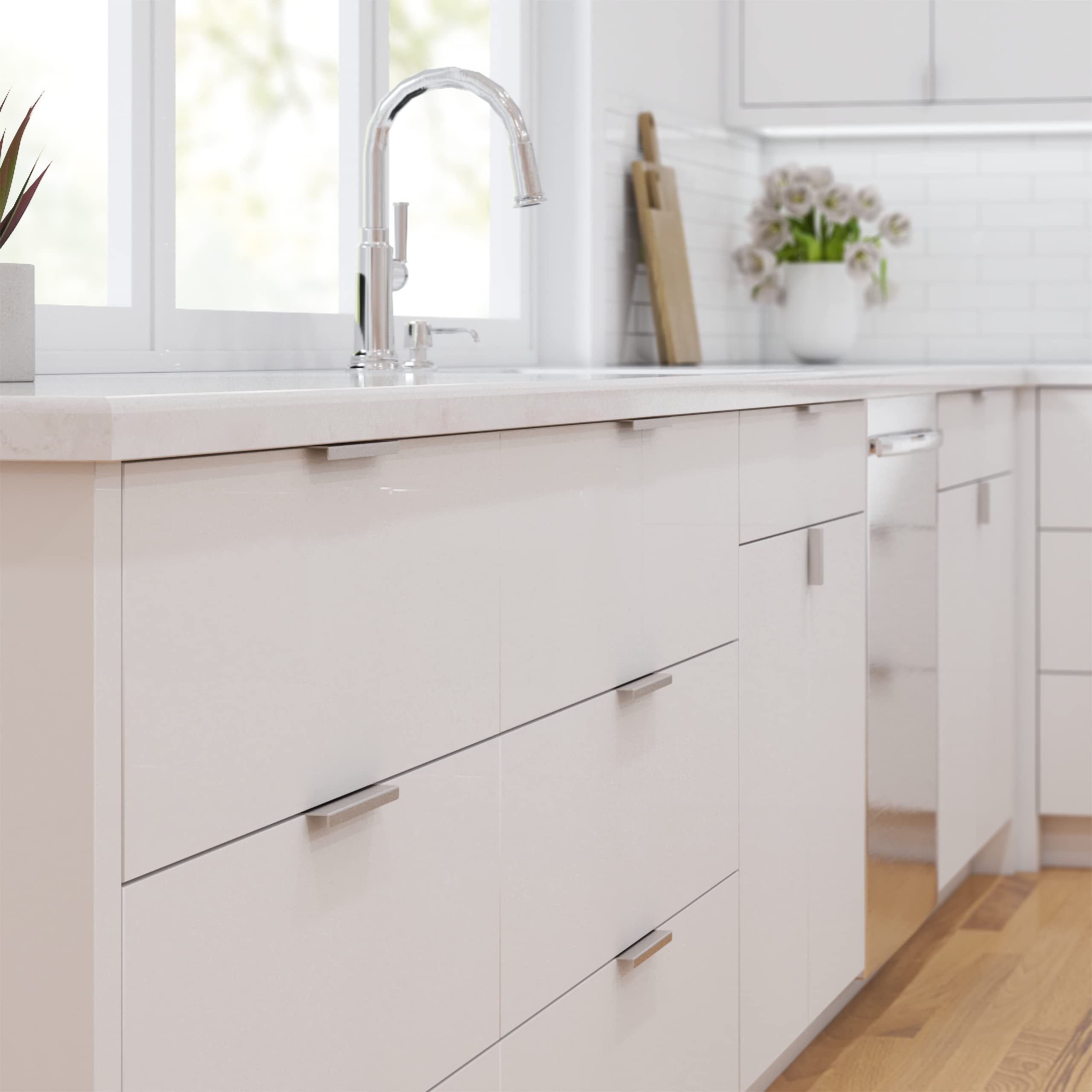 RCH Hardware PL-SS161-280 Brushed Stainless Steel Modern Cabinet Finger Edge Pull - 12 7/8 Inch (5 Pack) - Durable & Stylish for Kitchen, Bathroom & Office Cabinets