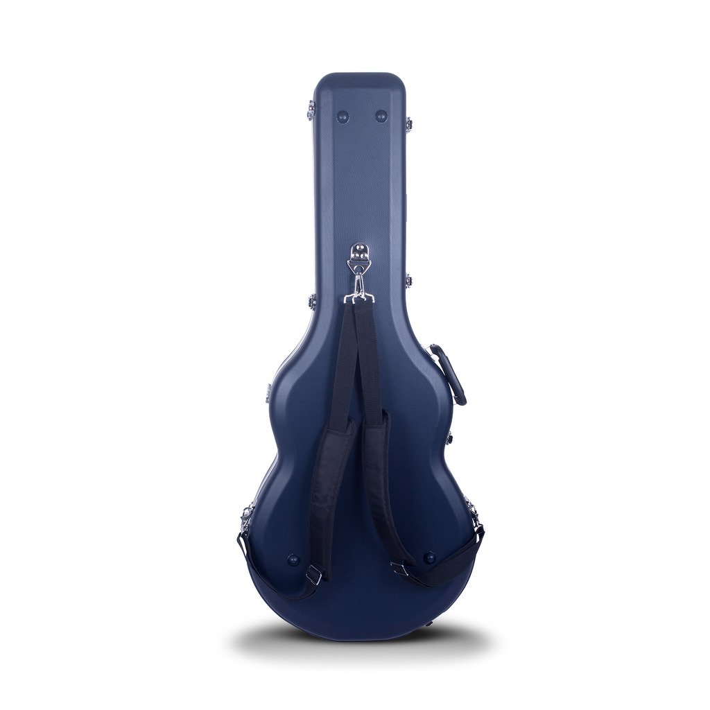 Crossrock 335 Semi-Hollow Electric Guitar Case - Blue Hardshell Protective Cover with Adjustable Shoulder Straps & Backpack Option | Perfect for Gigging, Travel & Stage Performances