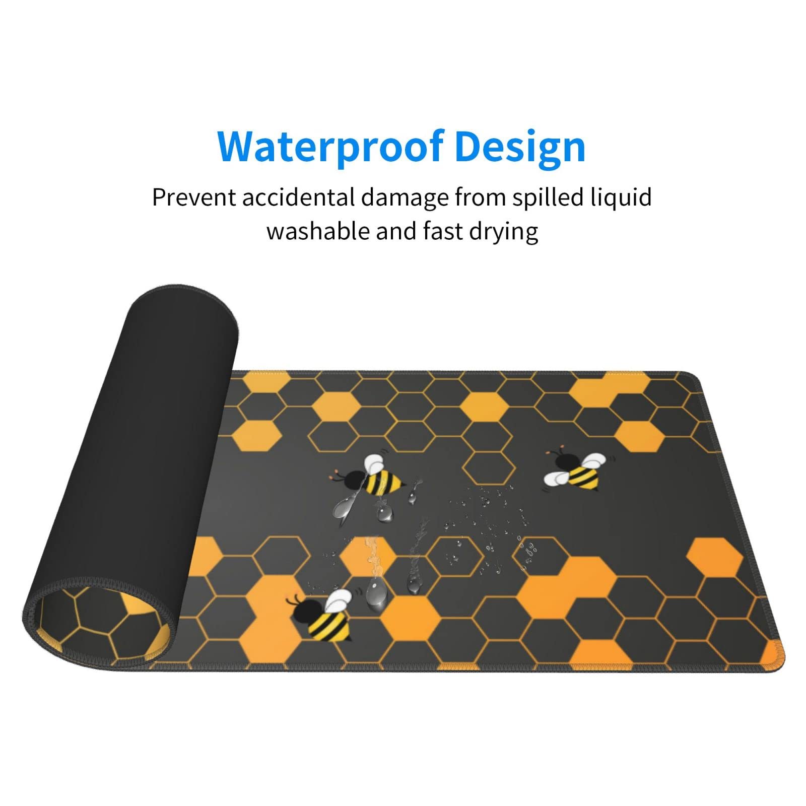 Bee Cute XXL Gaming Mouse Pad - 31.5x11.8 Inch Large Extended Mouse Mat with Non-Slip Base for PC, Laptop & Office Desk - Perfect for Gamers, Programmers & Graphic Designers