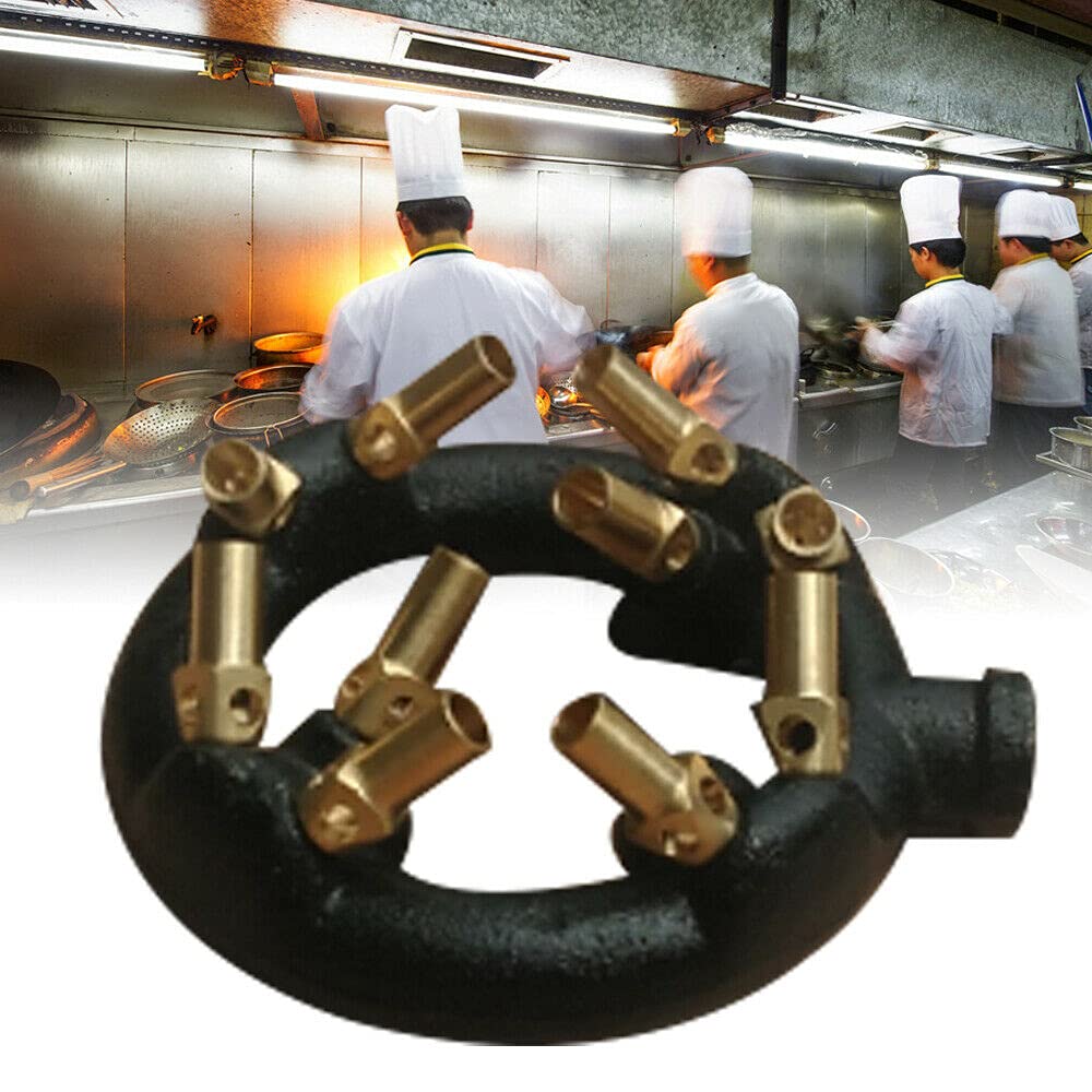 LOYALHEARTDY High-Power Natural Gas Jet Burner - Cast Iron Body with 10/20/23/32 Multi-Nozzle Tips - Perfect for Chinese Wok Cooking, Outdoor Grilling & Stir Frying - Ideal for Restaurants, Catering & Backyard BBQs