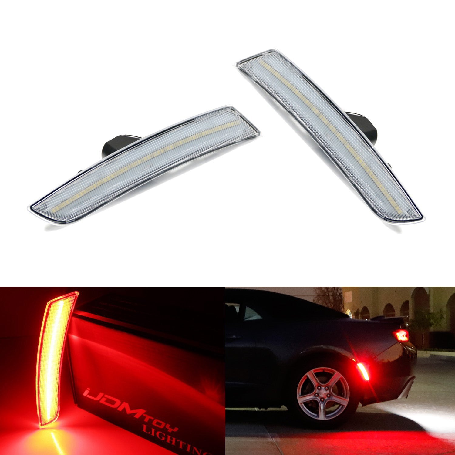 90 SMD Red LED Clear Side Marker Lights for 2016-2023 Chevy Camaro 6th Gen - Upgrade Rear Turn Signal Lights for Improved Visibility & Style (Perfect for Night Driving & Car Shows)